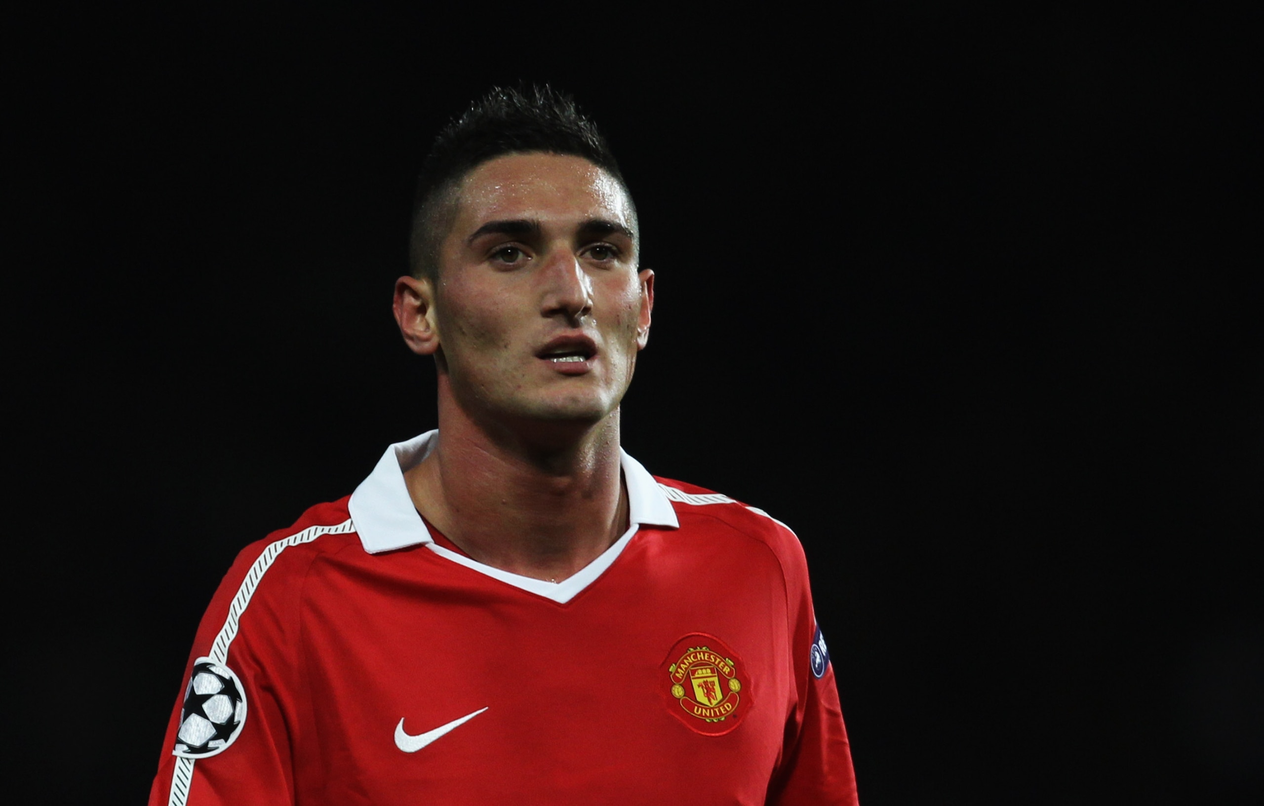 MANCHESTER, ENGLAND - OCTOBER 20:  Federico Macheda of Manchester United looks on during the UEFA Champions League Group C  match between Manchester United and Bursaspor Kulubu at Old Trafford on October 20, 2010 in Manchester, England.  (Photo by Alex Li