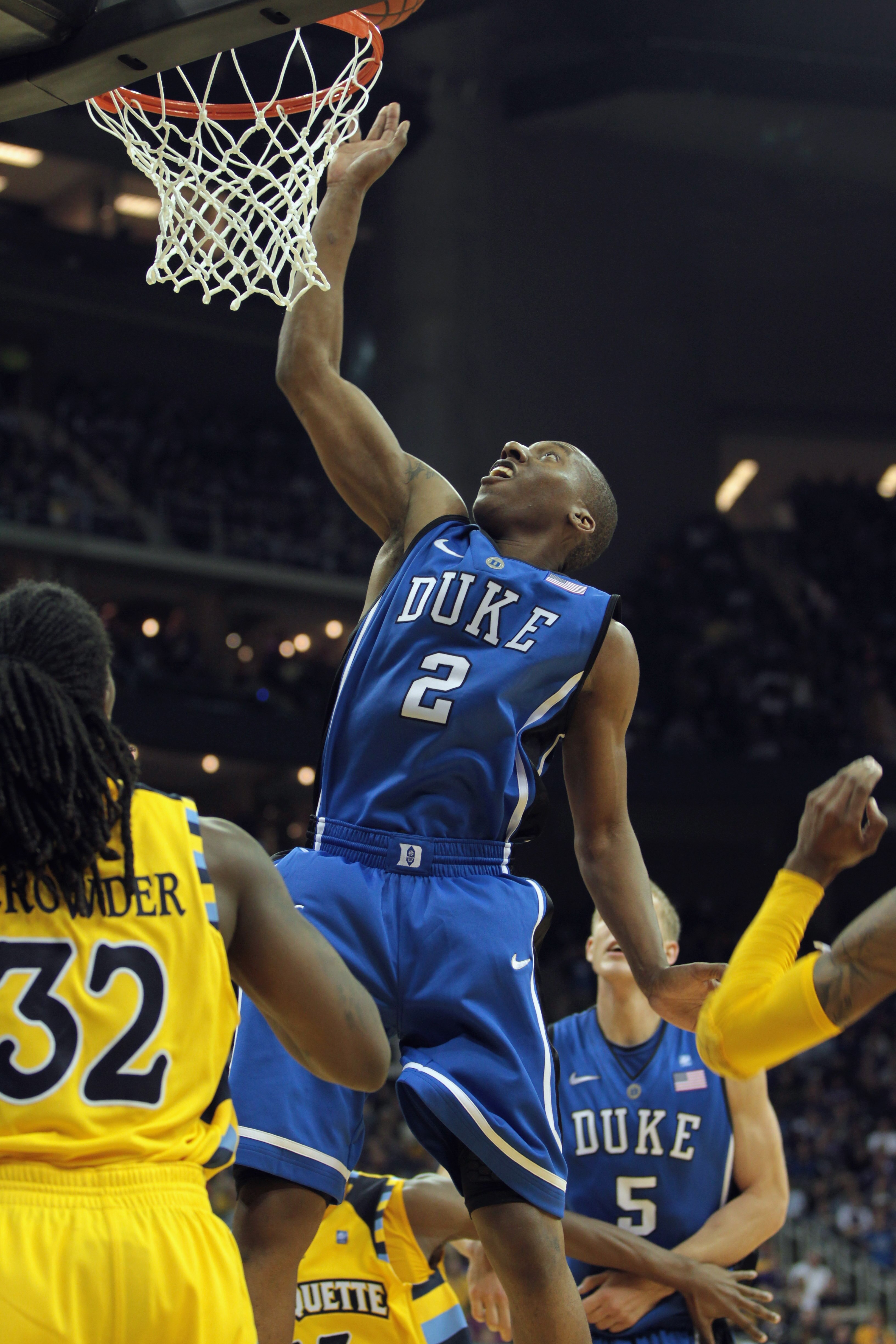 KANSAS CITY, MO - NOVEMBER 22:  Nolan Smith #2 of the Duke Blue Devils in action during the CBE Classic game against the Marquette Golden Eagles on November 22, 2010 at the Sprint Center in Kansas City, Missouri.  (Photo by Jamie Squire/Getty Images)