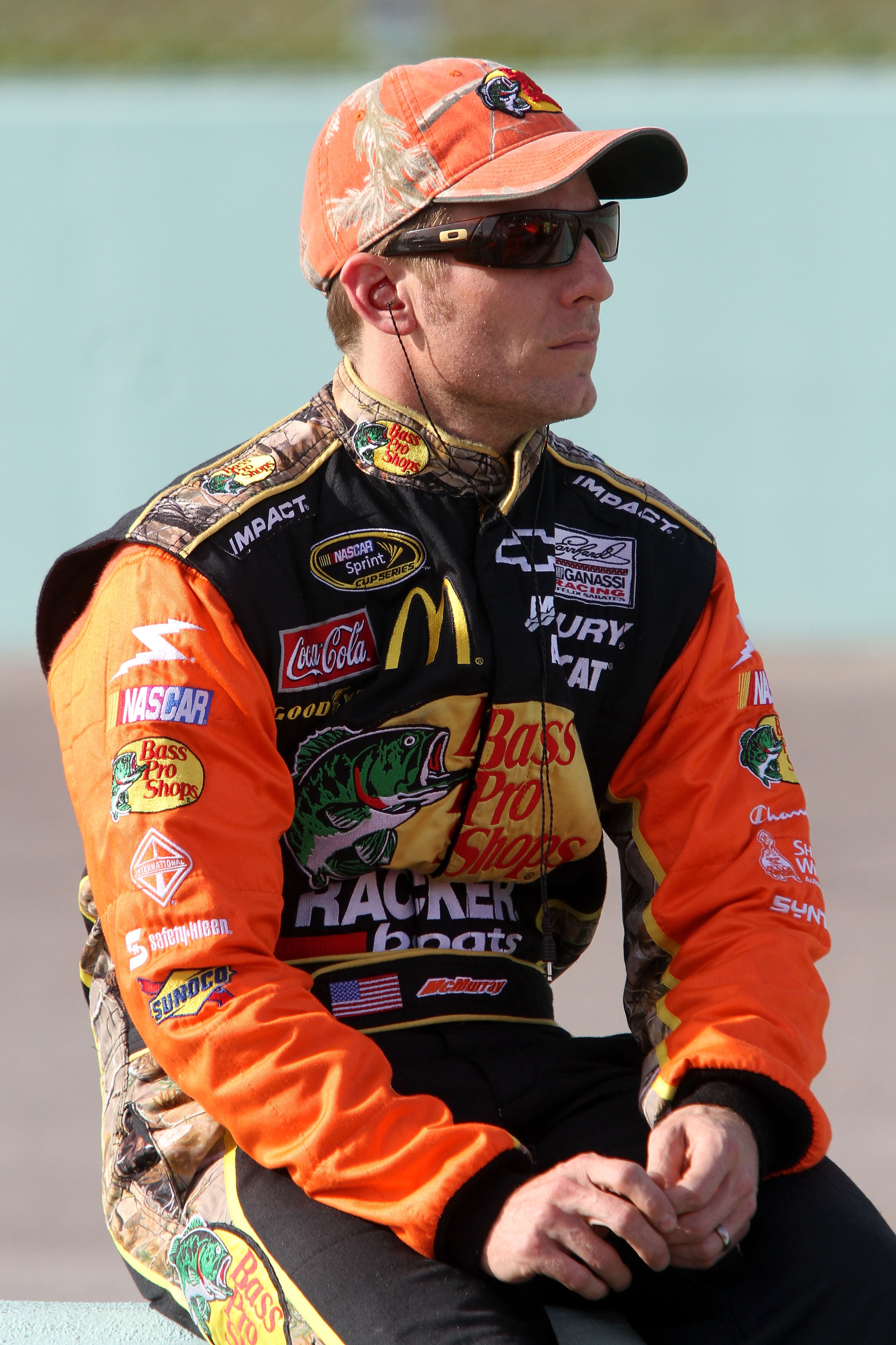 HOMESTEAD, FL - NOVEMBER 19: Jamie McMurray, driver of the #1 Bass Pro Shops Chevrolet, sits on pit wall during qualifying for the NASCAR Sprint Cup Series Ford 400 at Homestead-Miami Speedway on November 19, 2010 in Homestead, Florida. (Photo by Jerry HOMESTEAD, FL - NOVEMBER 19: Jamie McMurray, driver of the #1 Bass Pro Shops Chevrolet, sits on pit wall during qualifying for the NASCAR Sprint Cup Series Ford 400 at Homestead-Miami Speedway on November 19, 2010 in Homestead, Florida. (Photo by Jerry