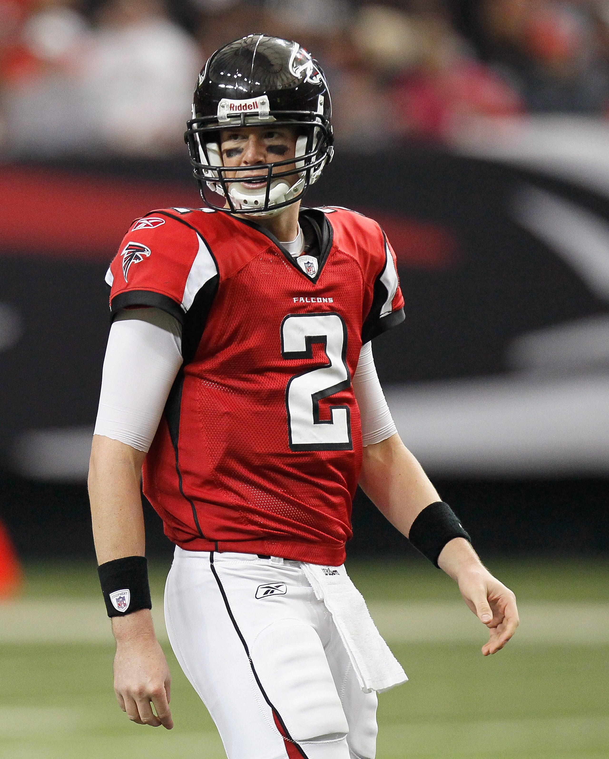 ATLANTA, GA - JANUARY 02:  Quarterback Matt Ryan #2 of the Atlanta Falcons waits for a play call against the Carolina Panthers at Georgia Dome on January 2, 2011 in Atlanta, Georgia.  (Photo by Kevin C. Cox/Getty Images)