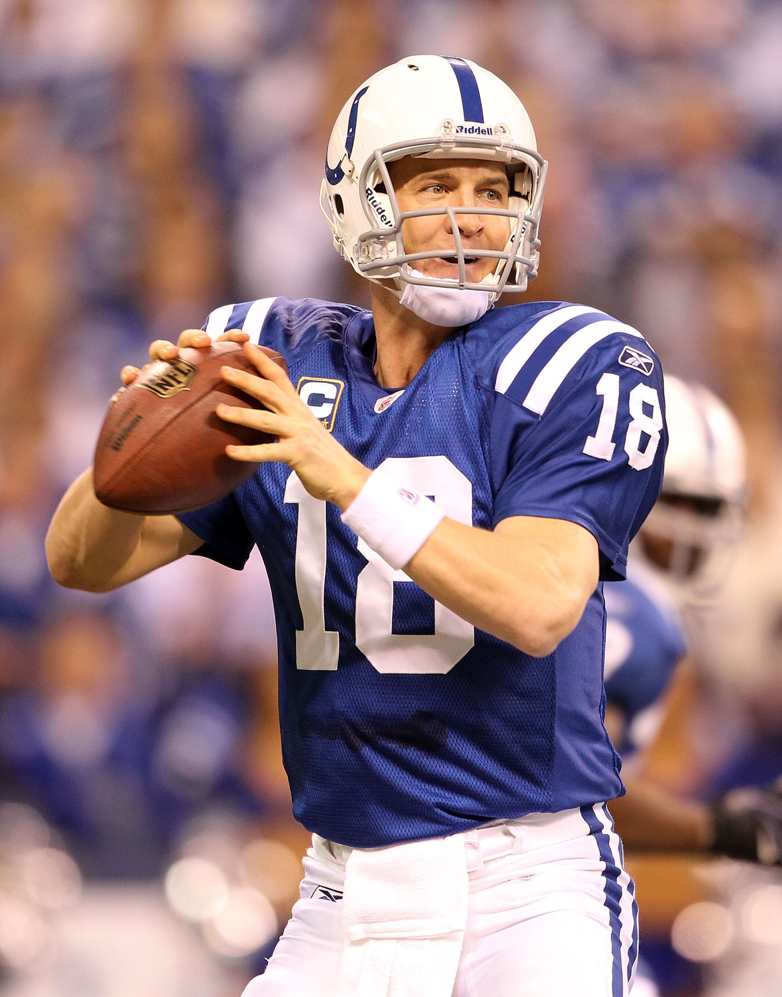 INDIANAPOLIS - JANUARY 02: Peyton Manning #18 of the Indianapolis Colts looks to pass the ball during NFL game against the Tennessee Titans at Lucas Oil Stadium on January 2, 2011 in Indianapolis, Indiana. (Photo by Andy Lyons/Getty Images) INDIANAPOLIS - JANUARY 02: Peyton Manning #18 of the Indianapolis Colts looks to pass the ball during NFL game against the Tennessee Titans at Lucas Oil Stadium on January 2, 2011 in Indianapolis, Indiana. (Photo by Andy Lyons/Getty Images)