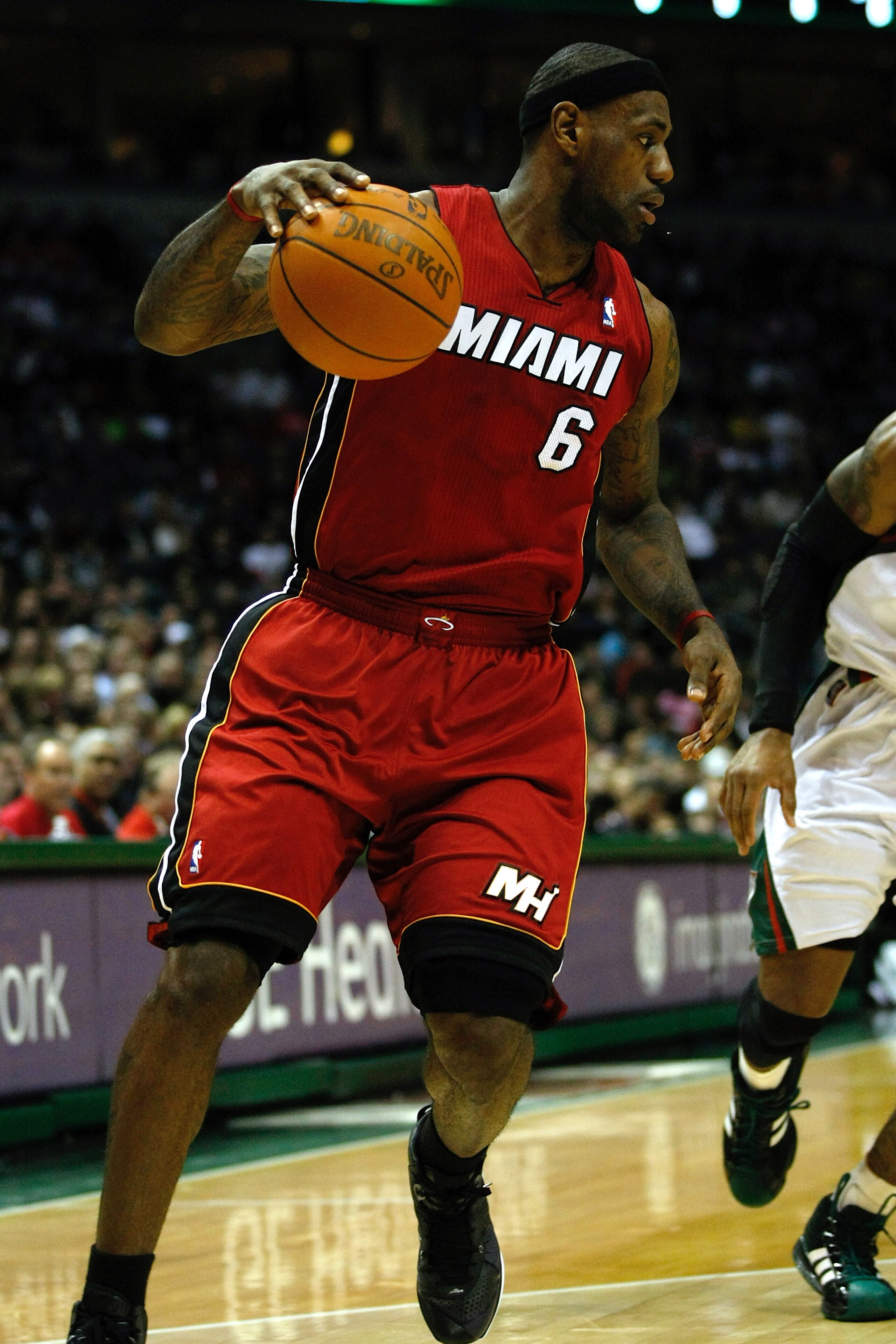 MILWAUKEE, WI - JANUARY 07: LeBron James #6 of the Miami Heat dribbles in the first quarter against the Milwaukee Bucks at the Bradley Center on January 7, 2011 in Milwaukee, Wisconsin. NOTE TO USER: User expressly acknowledges and agrees that, by downloa