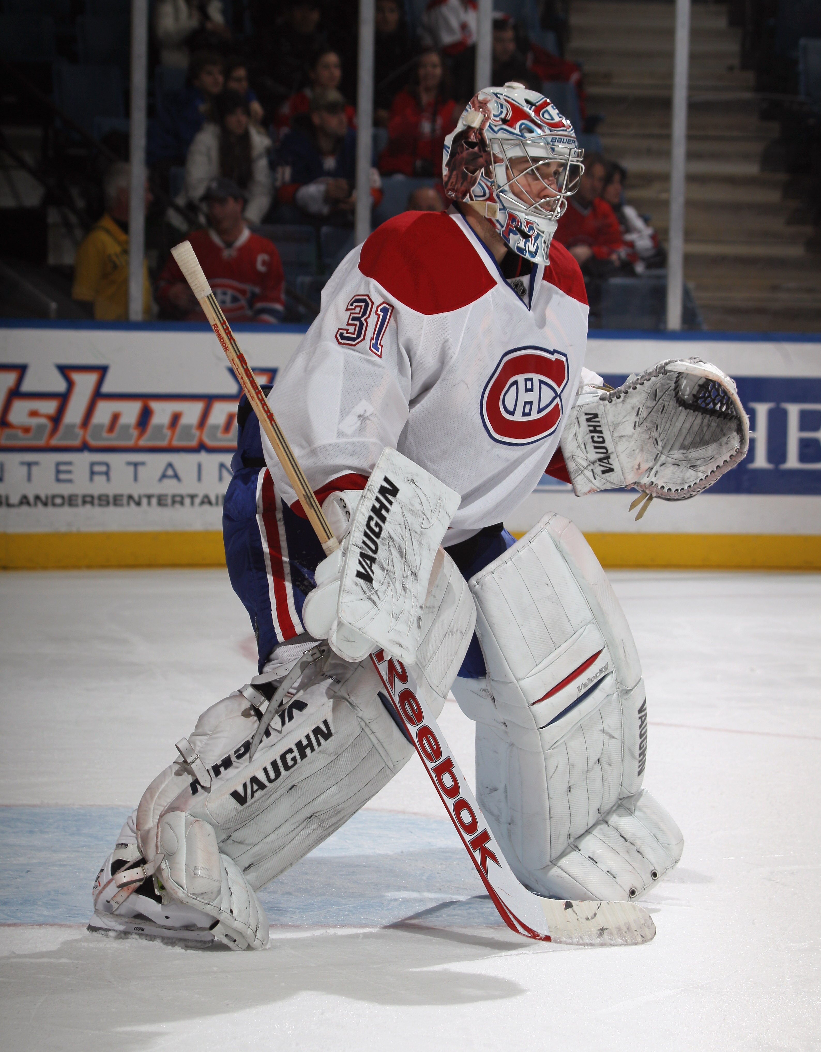 UNIONDALE, NY - DECEMBER 26:  Carey Price #31 of the Montreal Canadiens skates against the New York Islanders at the Nassau Coliseum on December 26, 2010 in Uniondale, New York. The Islanders defeated the Canadiens 4-1.  (Photo by Bruce Bennett/Getty Imag
