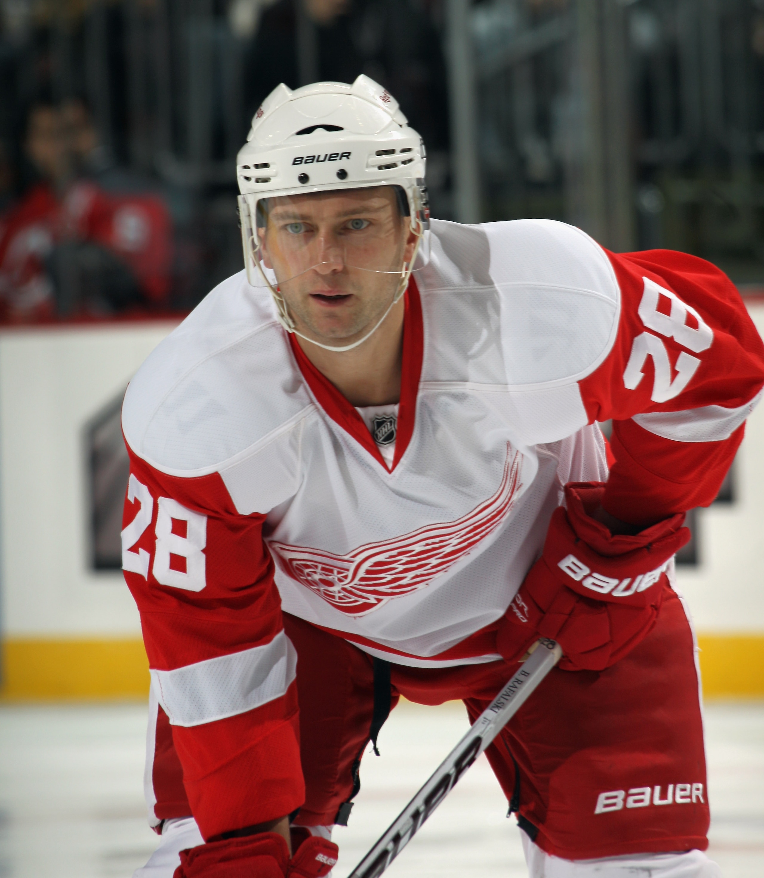 NEWARK, NJ - DECEMBER 11: Brian Rafalski #28 of the Detroit Red Wings skates against the New Jersey Devils at the Prudential Center on December 11, 2010 in Newark, New Jersey. The Red Wings defeated the the Devils 4-1. (Photo by Bruce Bennett/Getty Image NEWARK, NJ - DECEMBER 11: Brian Rafalski #28 of the Detroit Red Wings skates against the New Jersey Devils at the Prudential Center on December 11, 2010 in Newark, New Jersey. The Red Wings defeated the the Devils 4-1. (Photo by Bruce Bennett/Getty Image