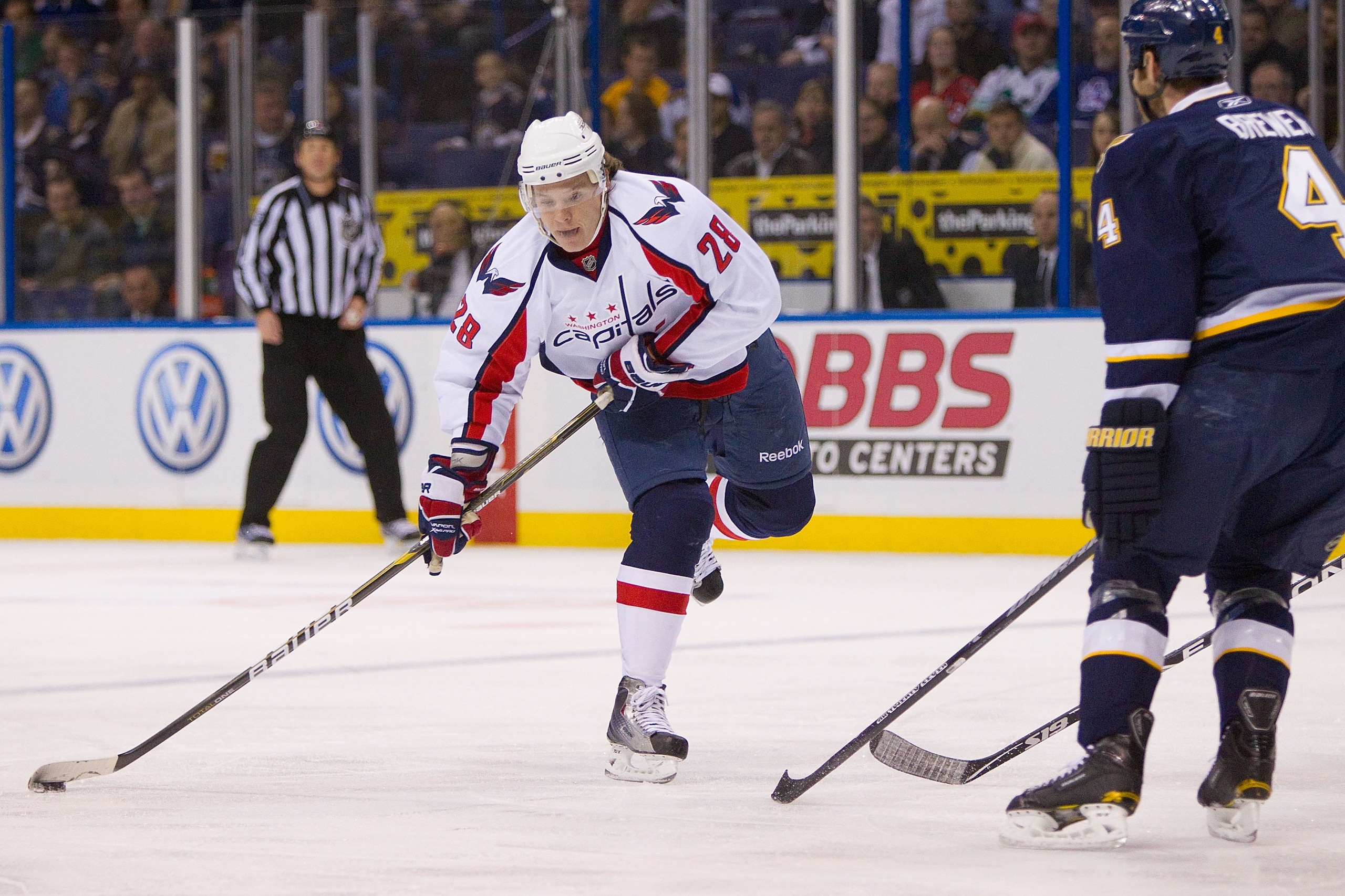 ST. LOUIS, MO - DECEMBER 01: Alexander Semin #28 of the Washington Capitals looks to pass the puck against the St. Louis Blues at the Scottrade Center on December 1, 2010 in St. Louis, Missouri. (Photo by Dilip Vishwanat/Getty Images) ST. LOUIS, MO - DECEMBER 01: Alexander Semin #28 of the Washington Capitals looks to pass the puck against the St. Louis Blues at the Scottrade Center on December 1, 2010 in St. Louis, Missouri. (Photo by Dilip Vishwanat/Getty Images)