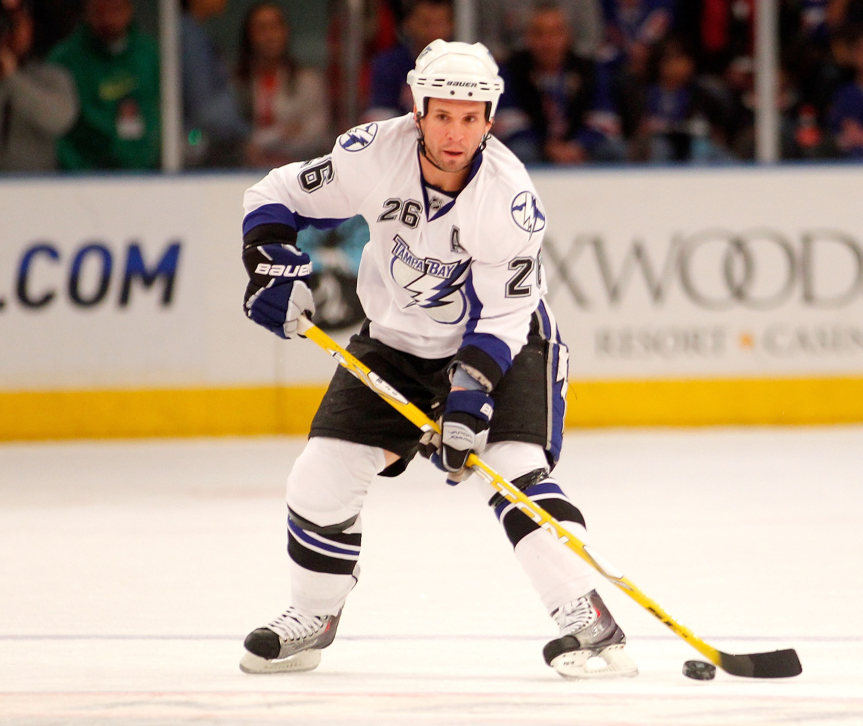 NEW YORK, NY - DECEMBER 23:  Martin St. Louis #26 of the Tampa Bay Lightning skates during an NHL hockey game against the New York Rangers at Madison Square Garden on December 23, 2010 in New York City.  (Photo by Paul Bereswill/Getty Images)