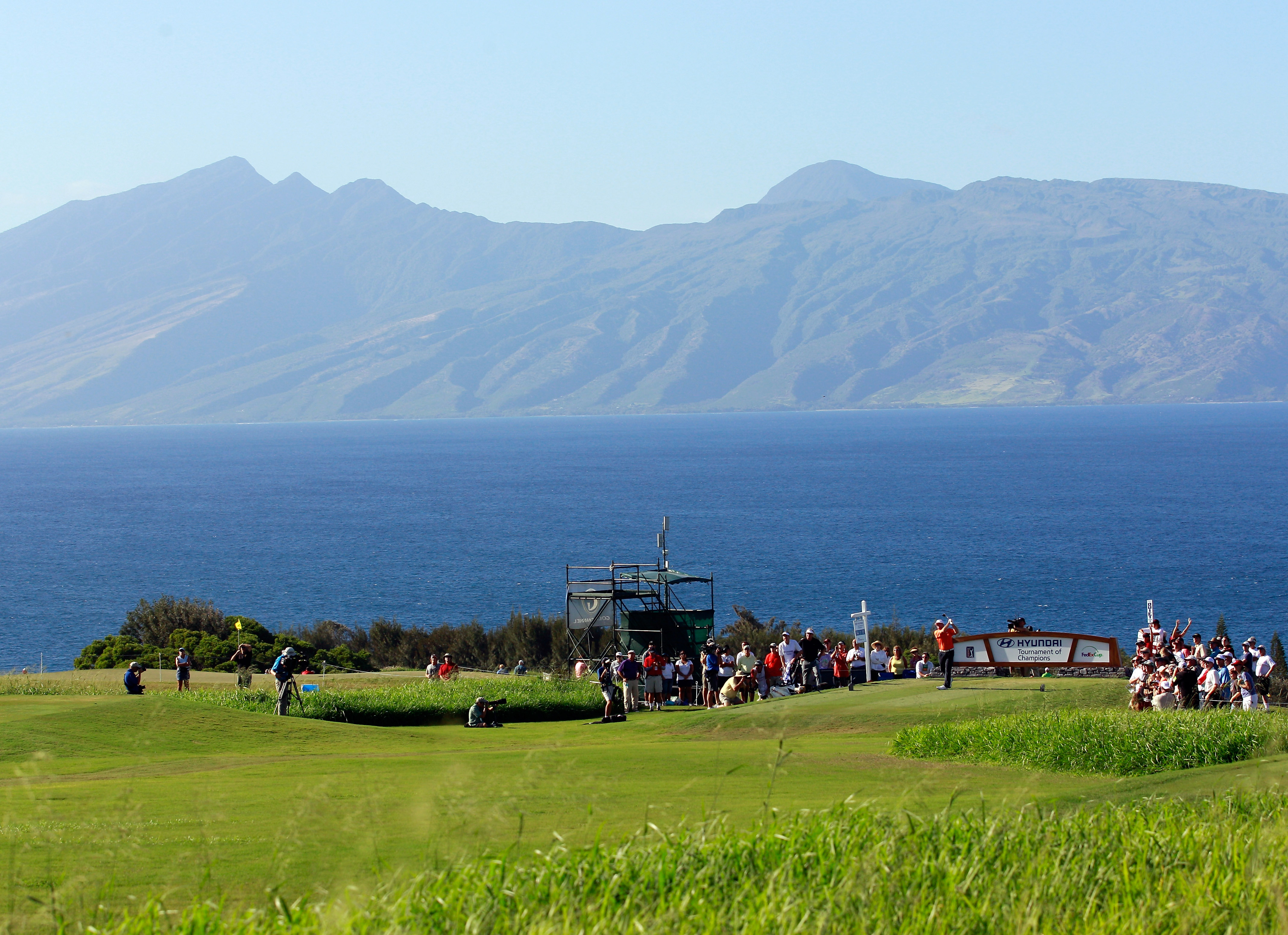 KAPALUA, HI - JANUARY 09:  A scenic view of the 14th hole during the final round of the Hyundai Tournament of Champions at the Plantation course on January 9, 2011 in Kapalua, Hawaii.  (Photo by Sam Greenwood/Getty Images)