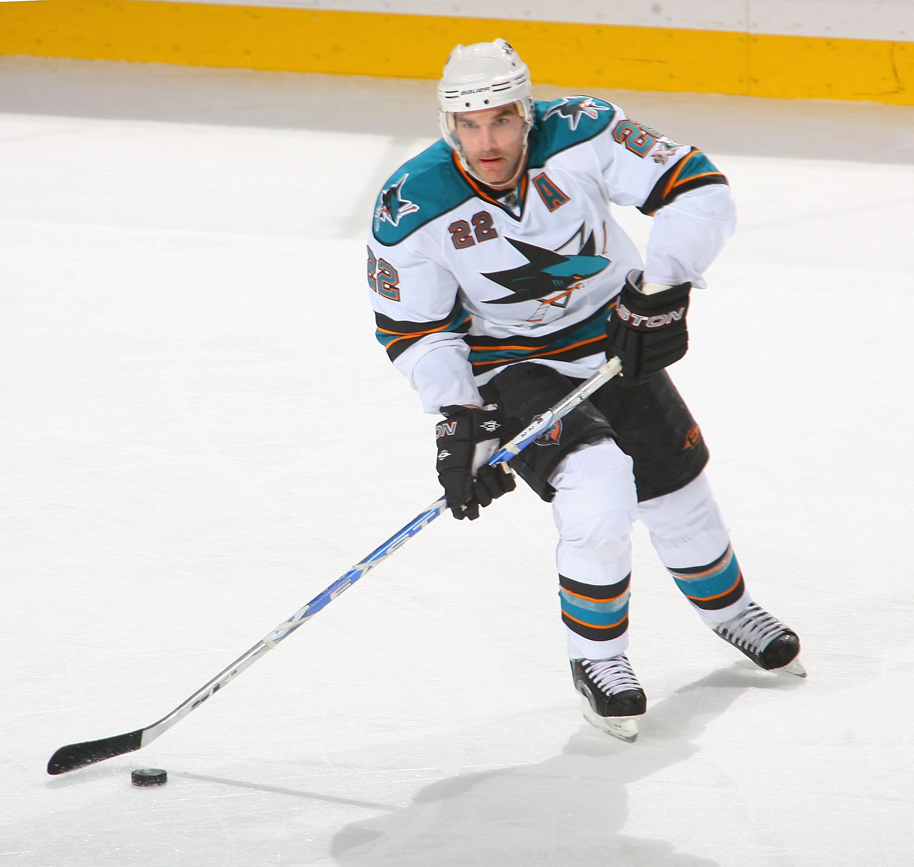 BUFFALO, NY - DECEMBER 09:  Dan Boyle #22 of the San Jose Sharks skates against the Buffalo Sabres  at HSBC Arena on December 9, 2010 in Buffalo, New York. Buffalo won 6-3.  (Photo by Rick Stewart/Getty Images)