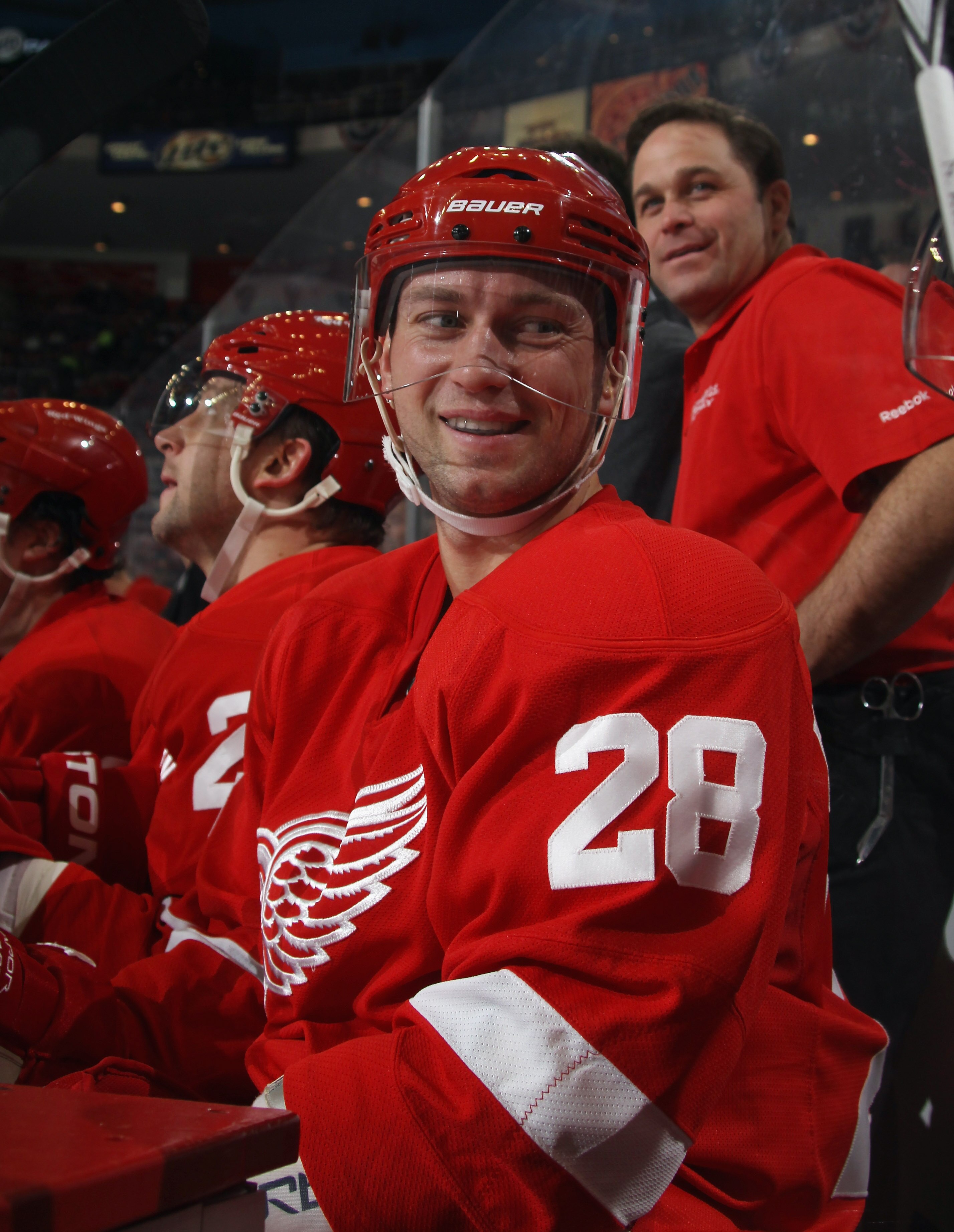 DETROIT, MI - DECEMBER 08:  Brian Rafalski #28 of the Detroit Red Wings skates against the Nashville Predators at the Joe Louis Arena on December 8, 2010 in Detroit, Michigan. The Predators defeated the Red Wings 3-2.  (Photo by Bruce Bennett/Getty Images