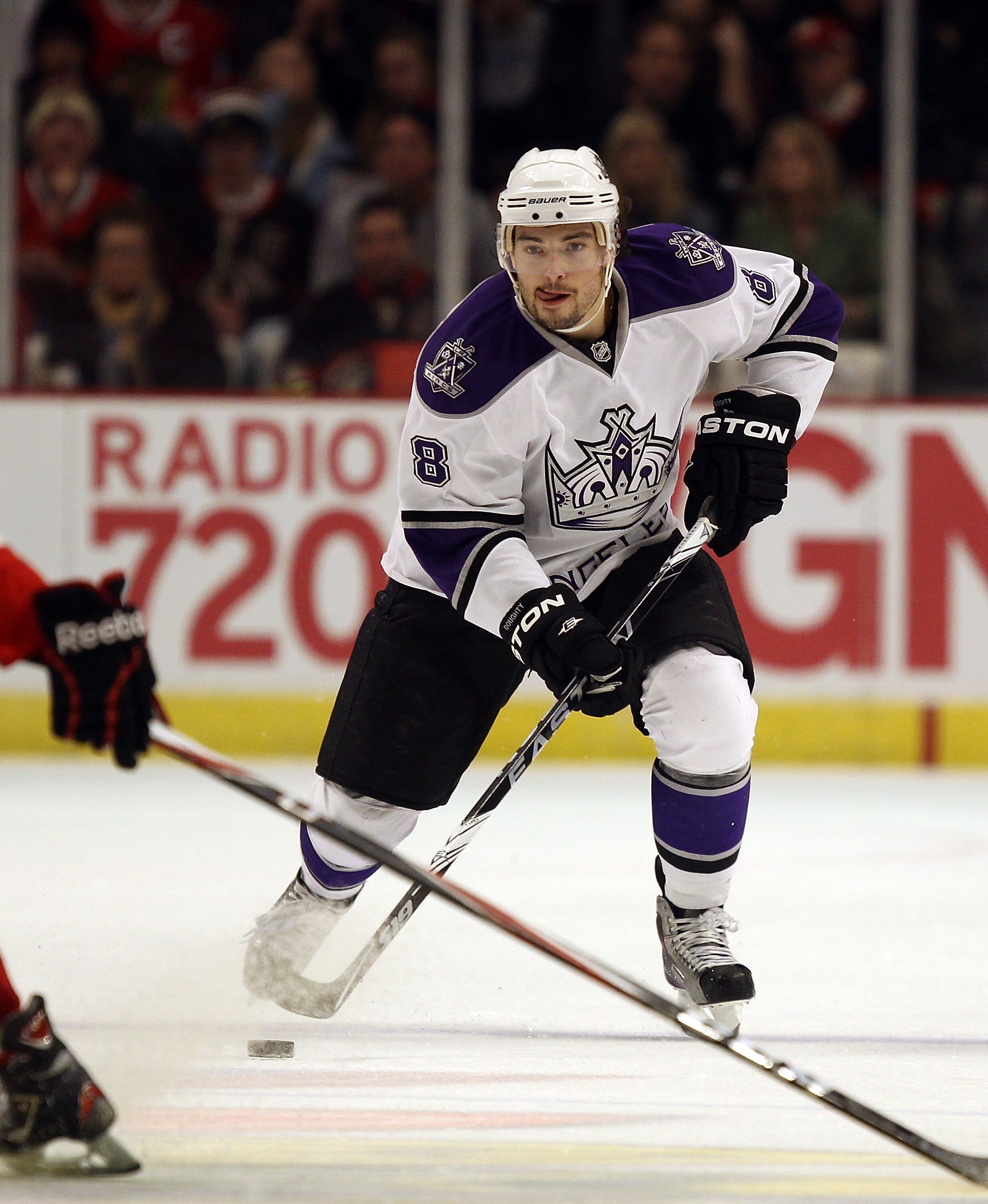 CHICAGO, IL - DECEMBER 19: Drew Doughty #8 of the Los Angeles Kings skates up the ice against the Chicago Blackhawks at the United Center on December 19, 2010 in Chicago, Illinois. The Blackhawks defeated the Kings 3-2. (Photo by Jonathan Daniel/Getty Ima