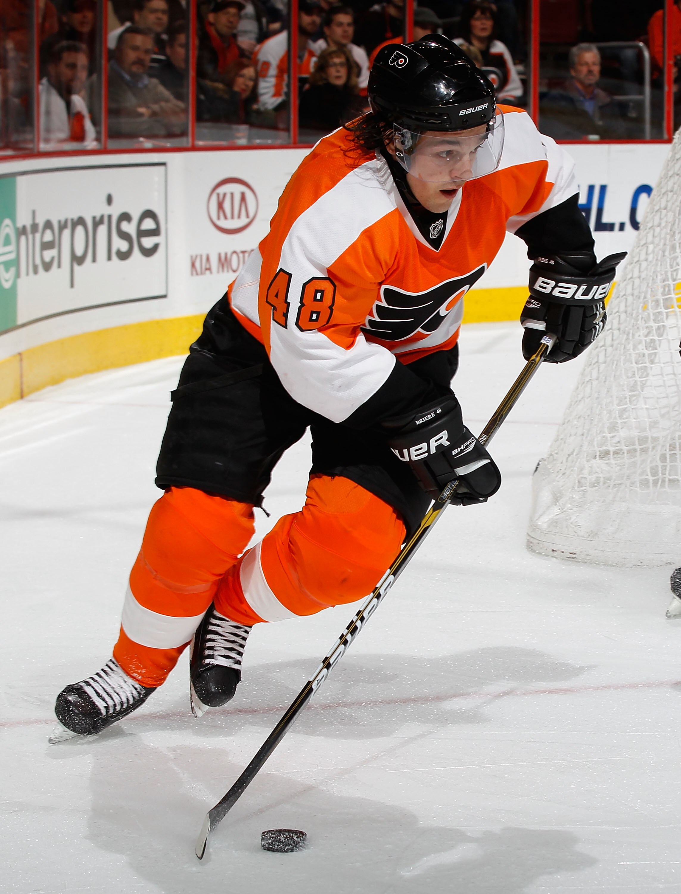 PHILADELPHIA - DECEMBER 08:  Danny Briere #48 of the Philadelphia Flyers skates against San Jose Sharks on December 8, 2010 at the Wells Fargo Center in Philadelphia, Pennsylvania. Sharks defeat the Flyers 5-4 in a shootout.  (Photo by Mike Stobe/Getty Im