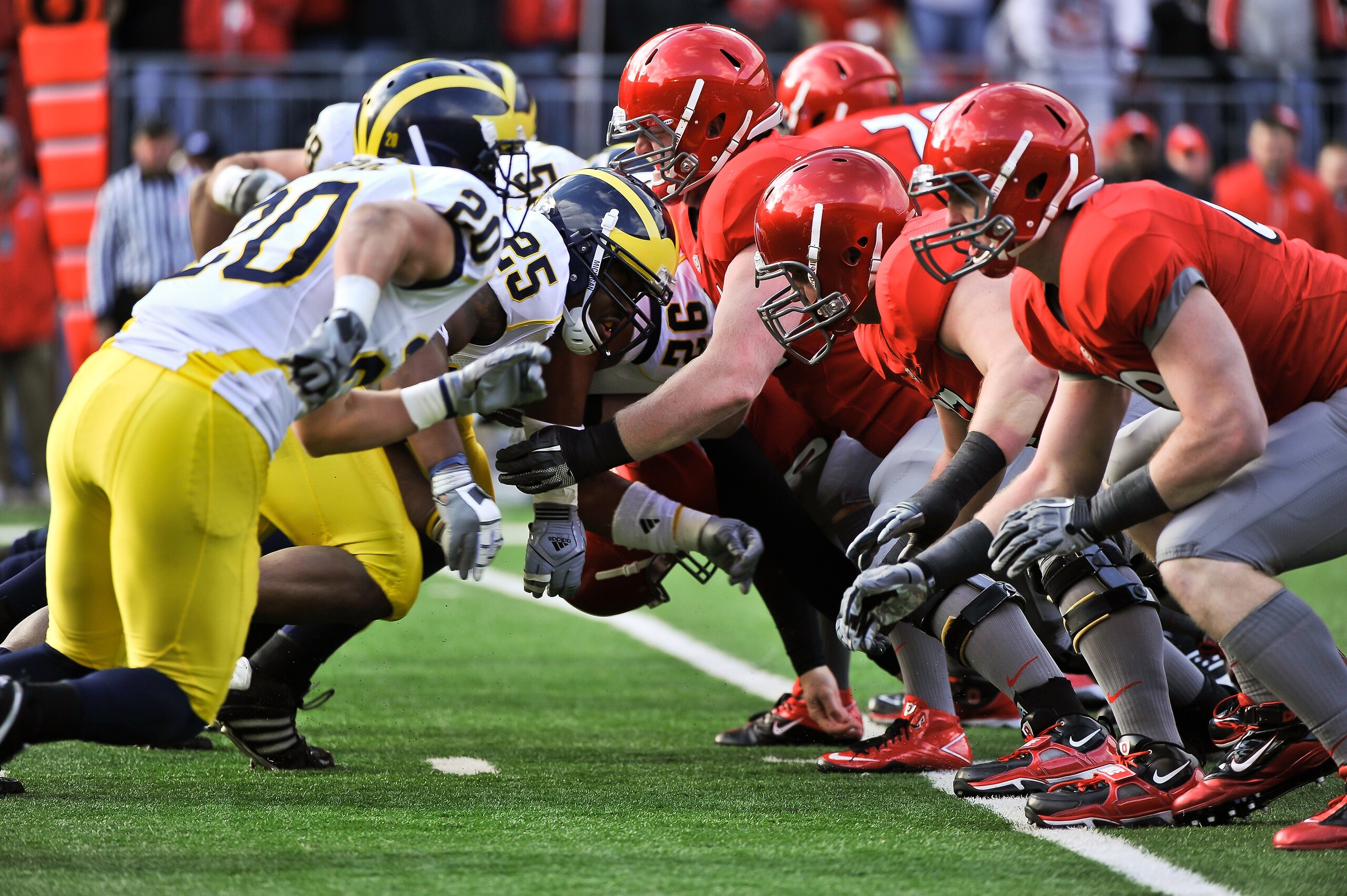 COLUMBUS, OH - NOVEMBER 27:  The Michigan Wolverines and the Ohio State Buckeyes face off against each other in the 107th meeting between the two schools at Ohio Stadium on November 27, 2010 in Columbus, Ohio.  (Photo by Jamie Sabau/Getty Images)