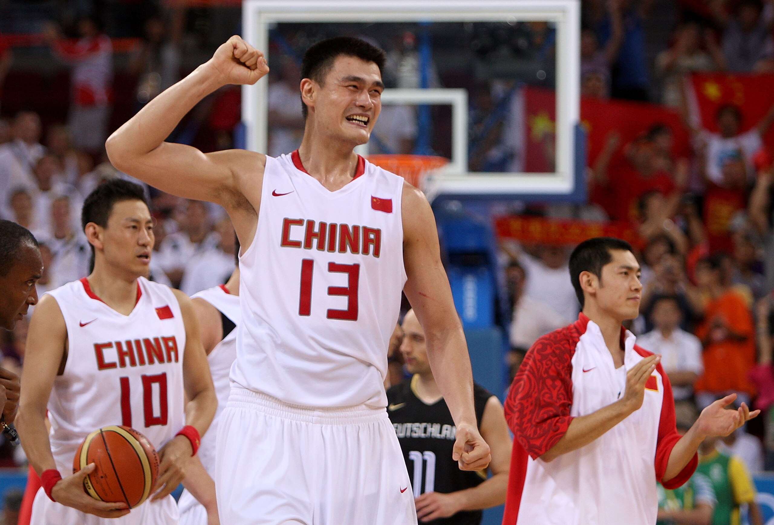 BEIJING - AUGUST 16:  Yao Ming #13 of China after China defeated Germany 59-55 during the group B preliminary basketball game at the Wukesong Indoor Stadium on Day 8 of the Beijing 2008 Olympic Games on August 16, 2008 in Beijing, China.  (Photo by Kristi