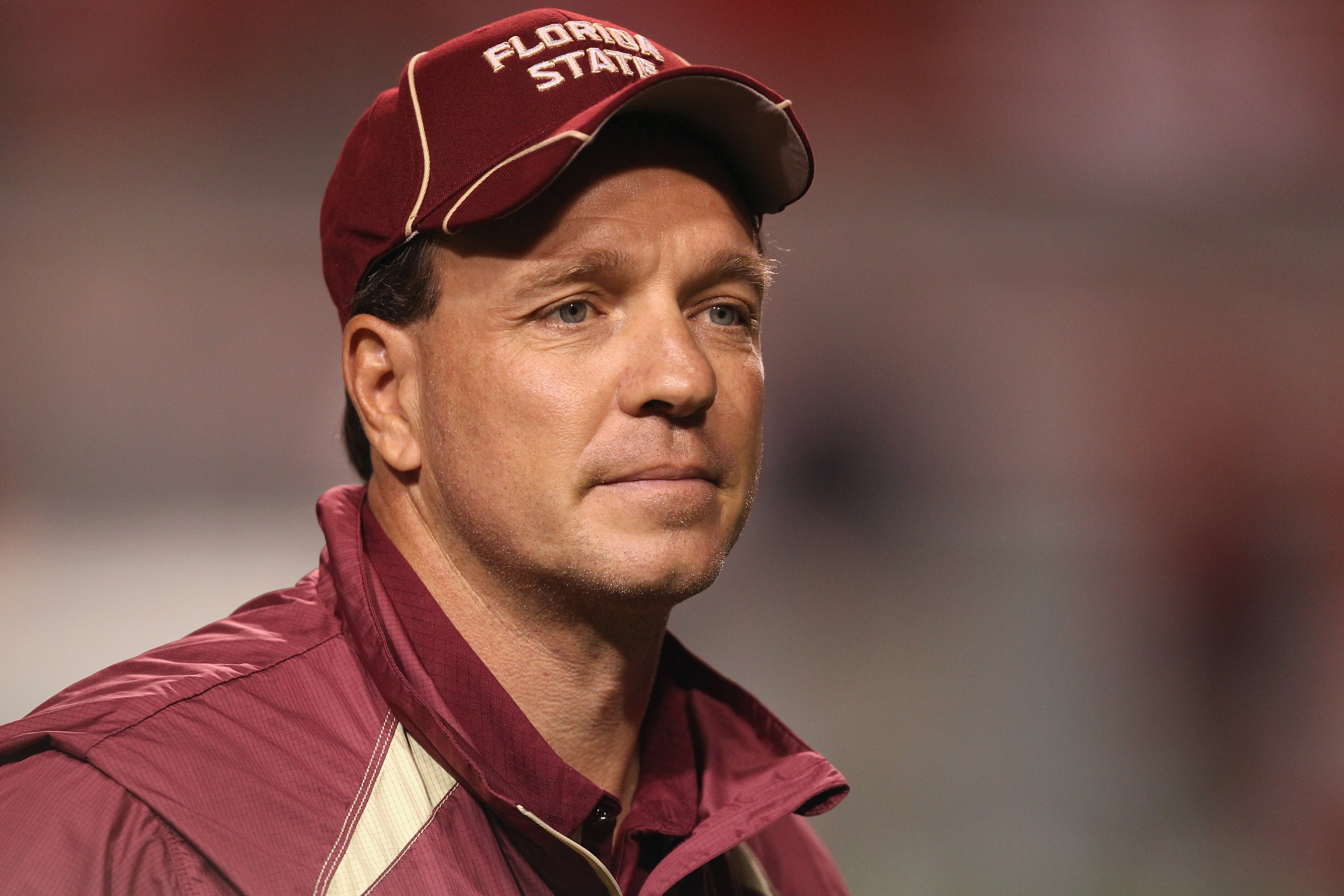 RALEIGH, NC - OCTOBER 28:  Head coach Jimbo Fisher watches on before their game against the North Carolina State Wolfpack at Carter-Finley Stadium on October 28, 2010 in Raleigh, North Carolina.  (Photo by Streeter Lecka/Getty Images)