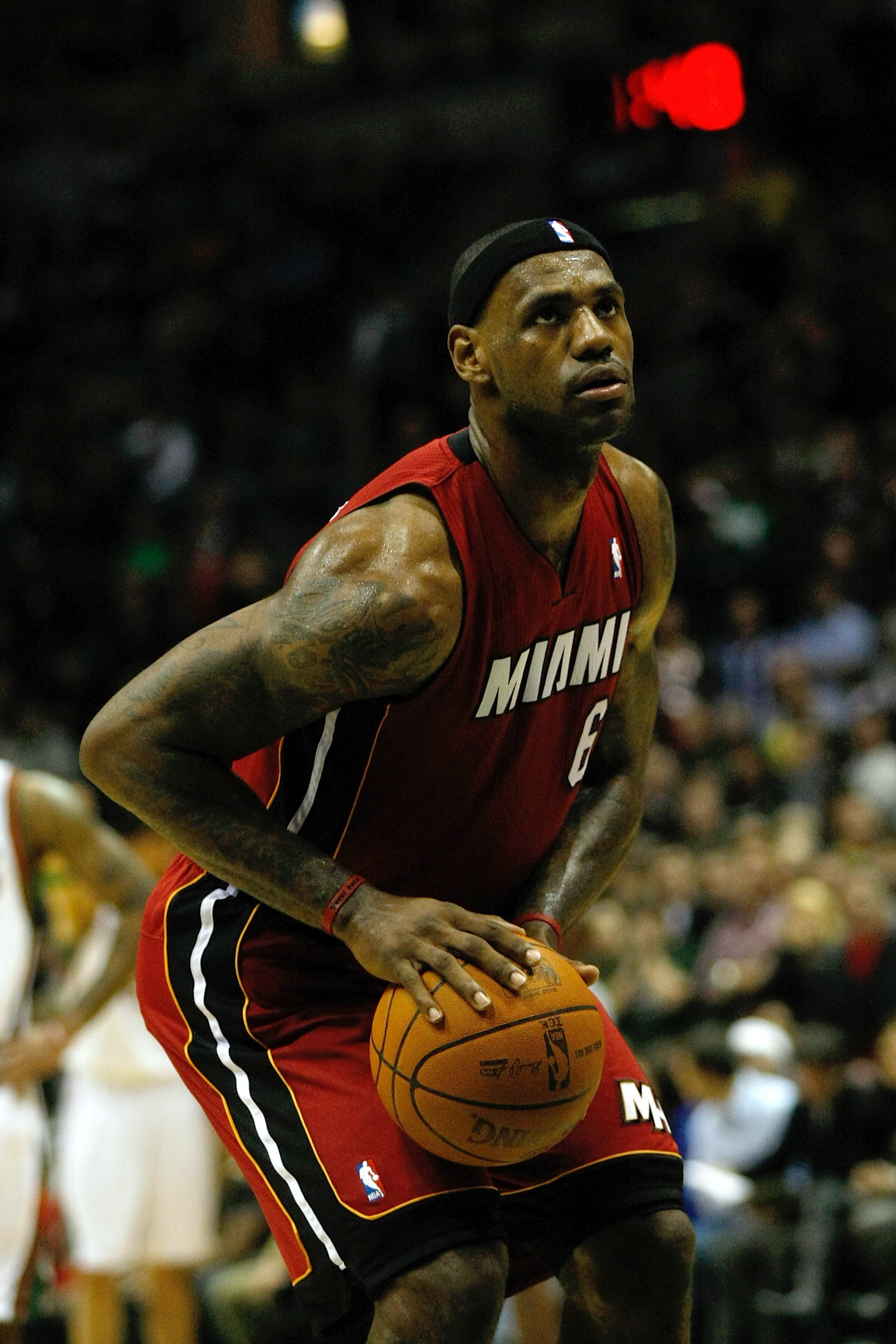MILWAUKEE, WI - JANUARY 07: LeBron James #6 of the Milwaukee Bucks shoots against the Miami Heat at the Bradley Center on January 7, 2011 in Milwaukee, Wisconsin. NOTE TO USER: User expressly acknowledges and agrees that, by downloading and or using this