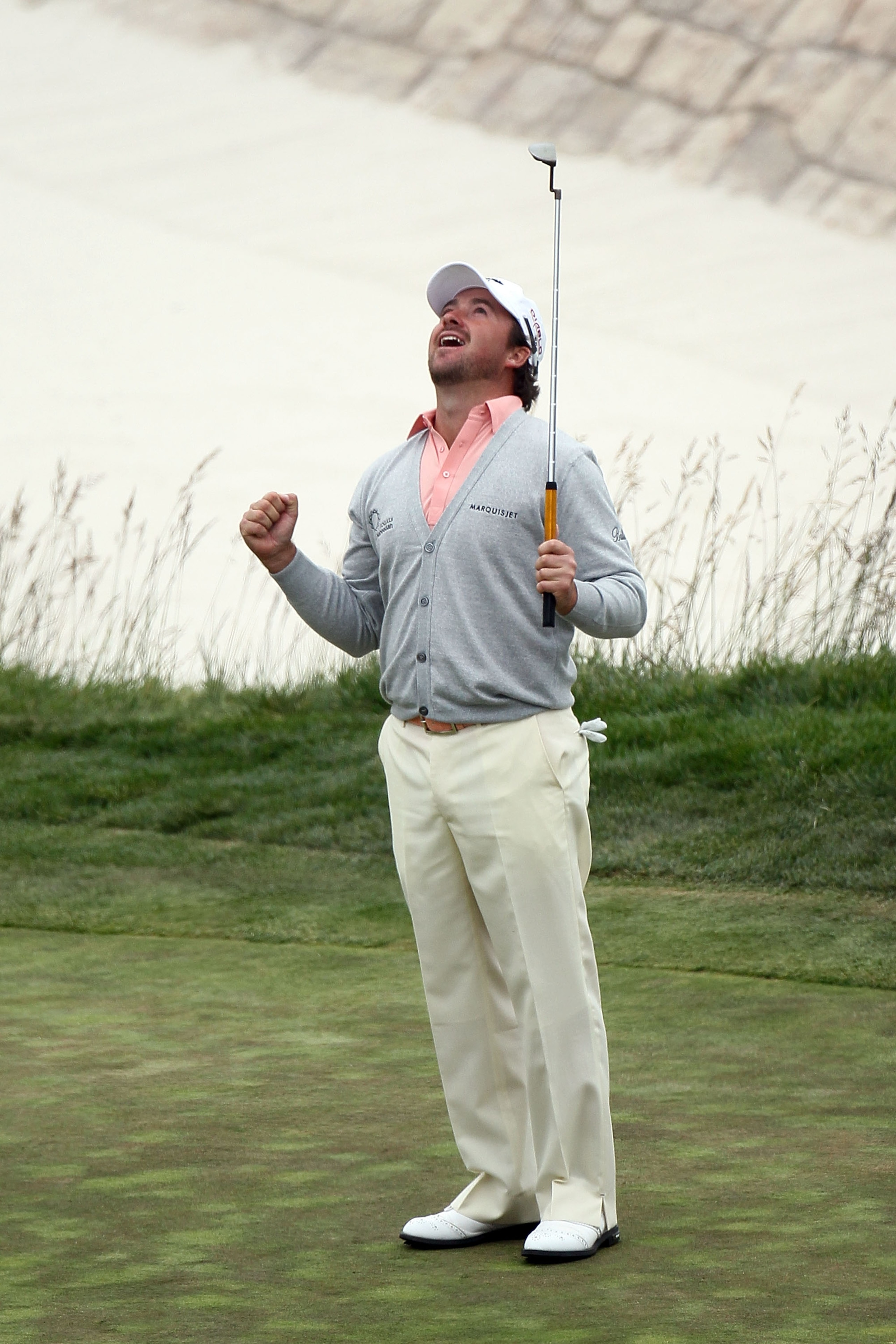 PEBBLE BEACH, CA - JUNE 20:  Graeme McDowell of Northern Ireland celebrates making par on the 18th hole to win the 110th U.S. Open at Pebble Beach Golf Links on June 20, 2010 in Pebble Beach, California.  (Photo by Stephen Dunn/Getty Images)