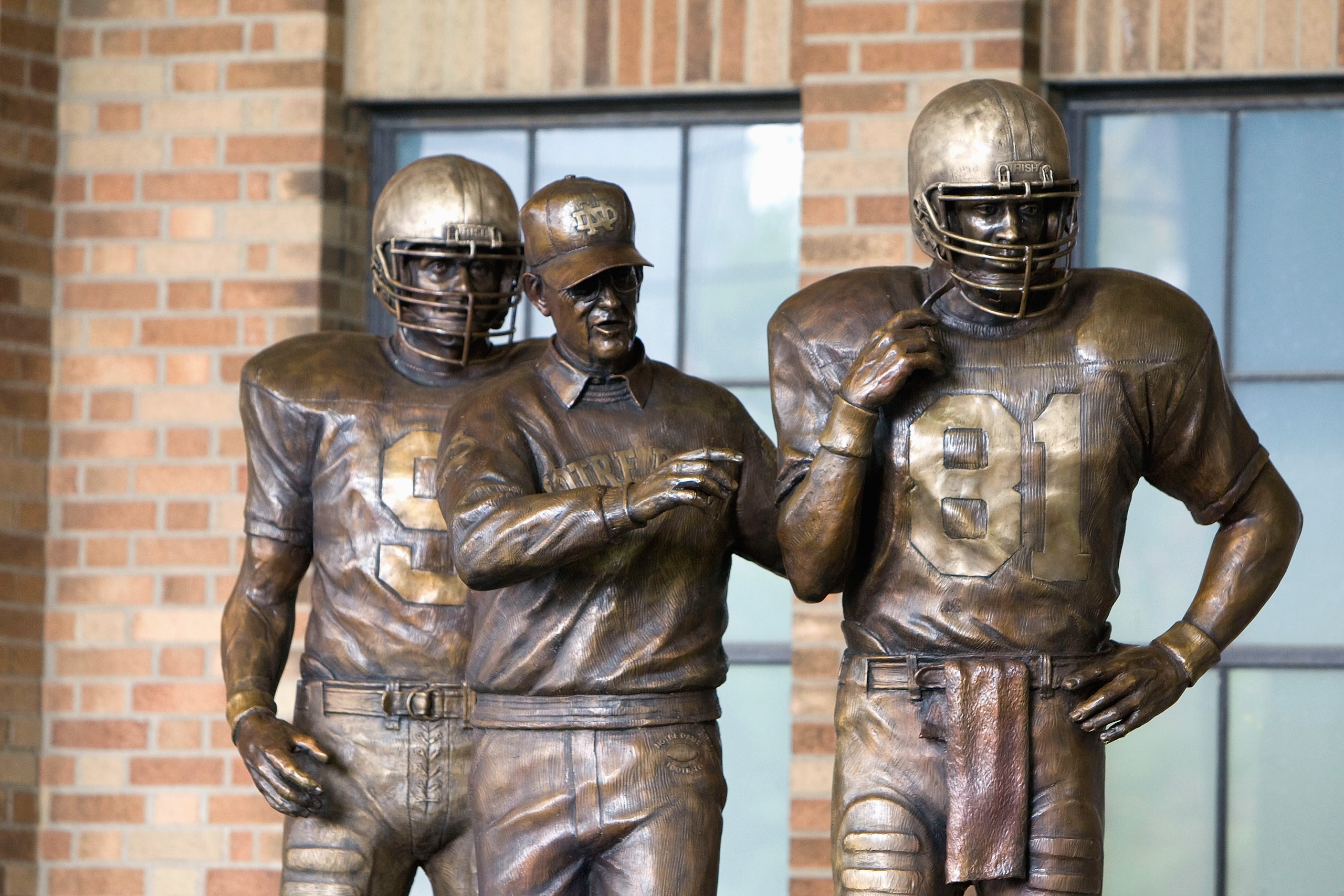 SOUTH BEND,IN - SEPTEMBER 13: Former head coach Lou Holtz of the Notre Dame Fighting Irish has a statue unveiled before the game against the Michigan Wolverines on September 13, 2008 at Notre Dame Stadium in South Bend, Indiana. (Photo by: Gregory Shamus SOUTH BEND,IN - SEPTEMBER 13: Former head coach Lou Holtz of the Notre Dame Fighting Irish has a statue unveiled before the game against the Michigan Wolverines on September 13, 2008 at Notre Dame Stadium in South Bend, Indiana. (Photo by: Gregory Shamus