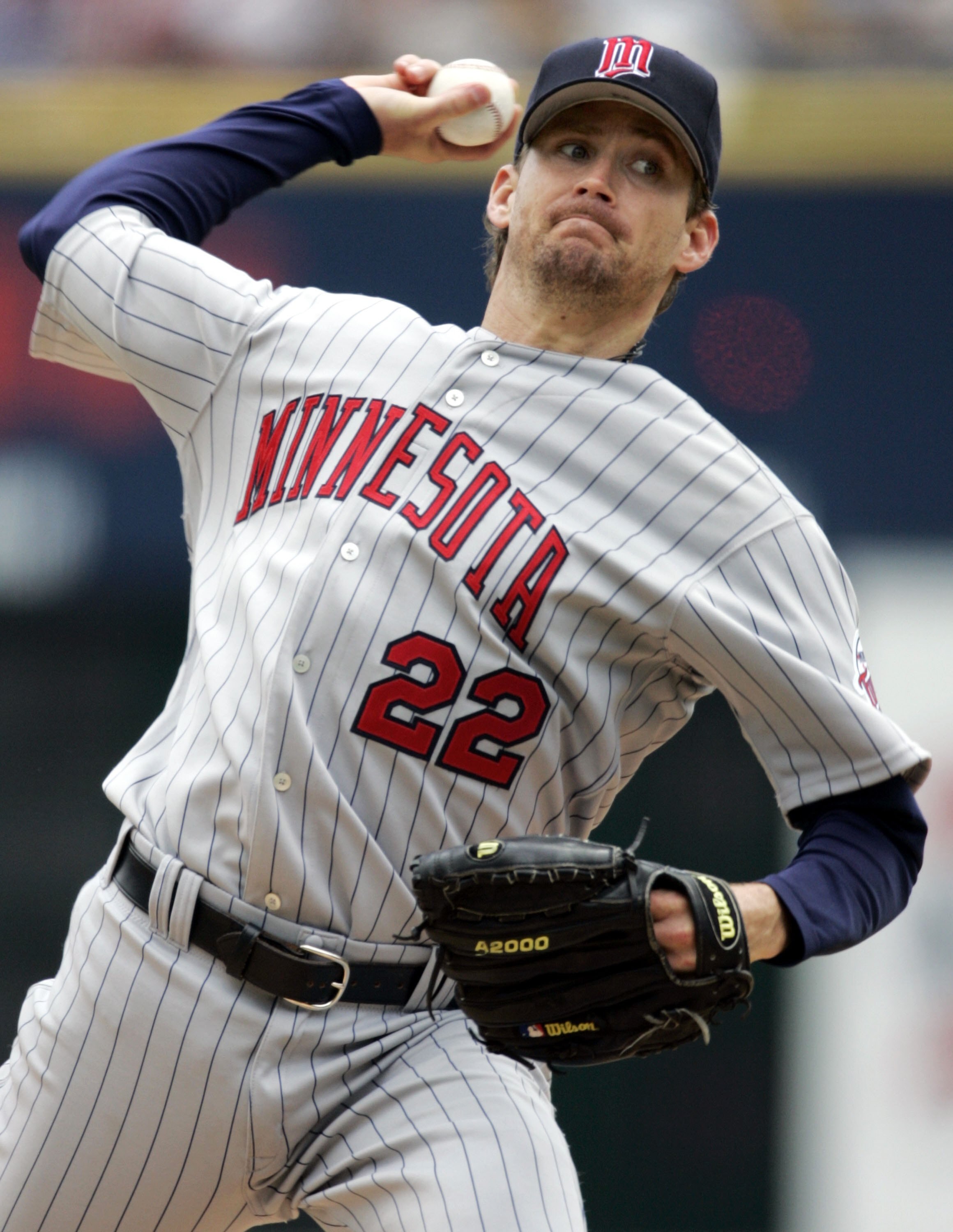 DETROIT - MAY 18:  Brad Radke #22 the Minnesota Twins pitches agasint the Detroit Tigers on May 18, 2006 at Comerica Park in Detroit, Michigan.. Detroit won the game 5-3. (Photo By Gregory Shamus/Getty Images)