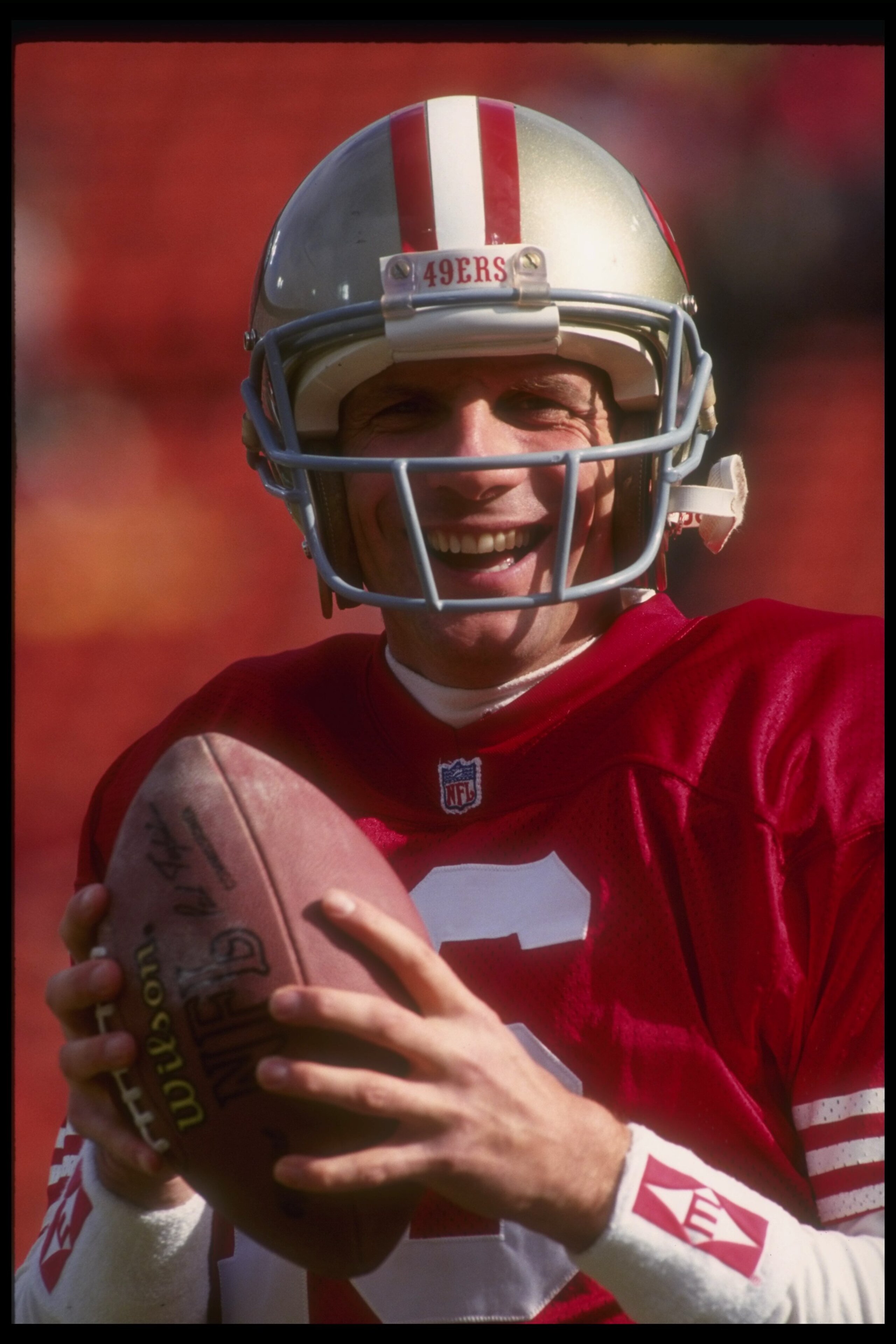 9 Jan 1993: Quarterback Joe Montana of the San Francisco 49ers looks on during a playoff game against the Washington Redskins at Candlestick Park in San Francisco, California. The 49ers won the game, 20-13.