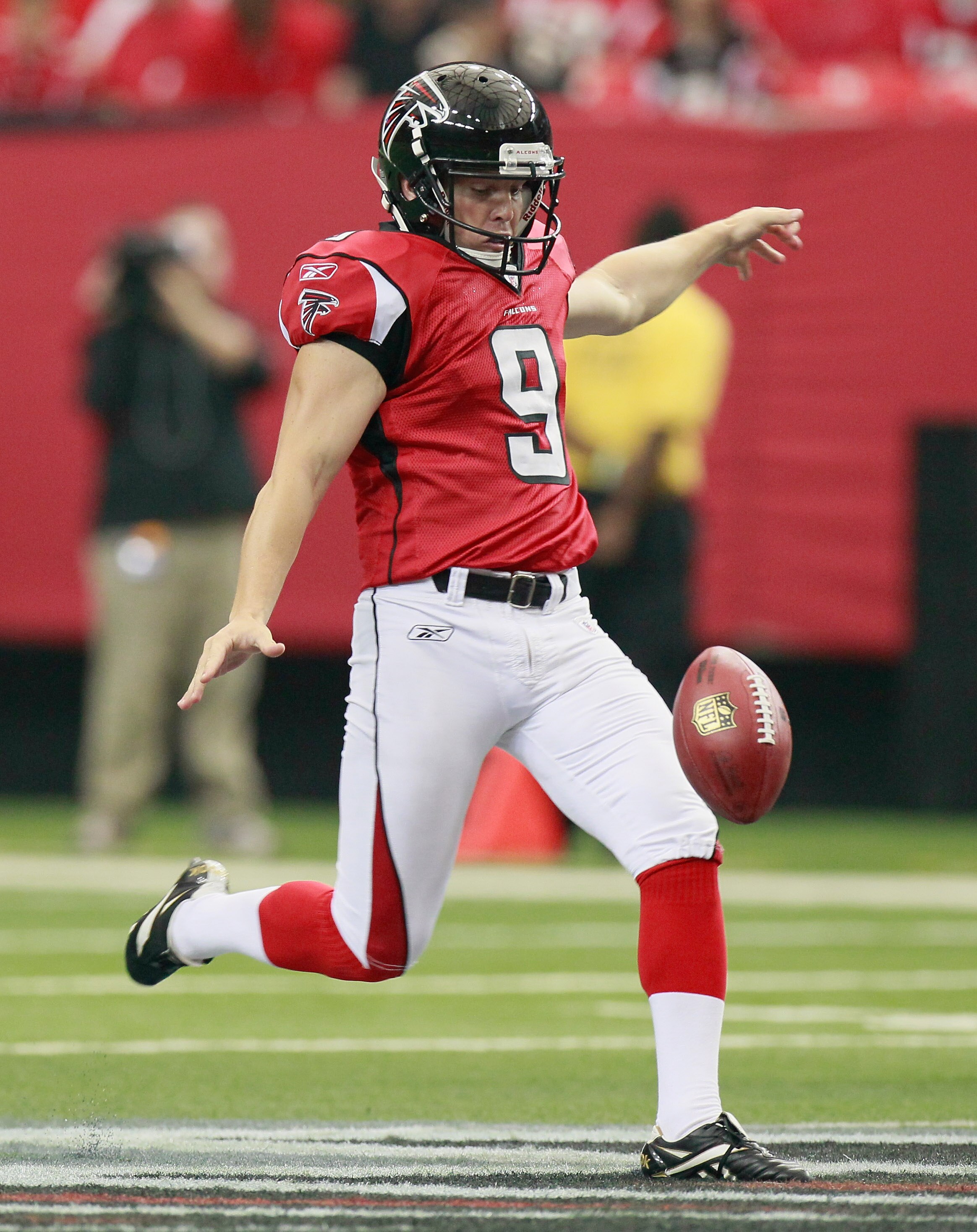 ATLANTA - SEPTEMBER 19:  Punter Michael Koenen #9 of the Atlanta Falcons against the Arizona Cardinals at Georgia Dome on September 19, 2010 in Atlanta, Georgia.  (Photo by Kevin C. Cox/Getty Images)