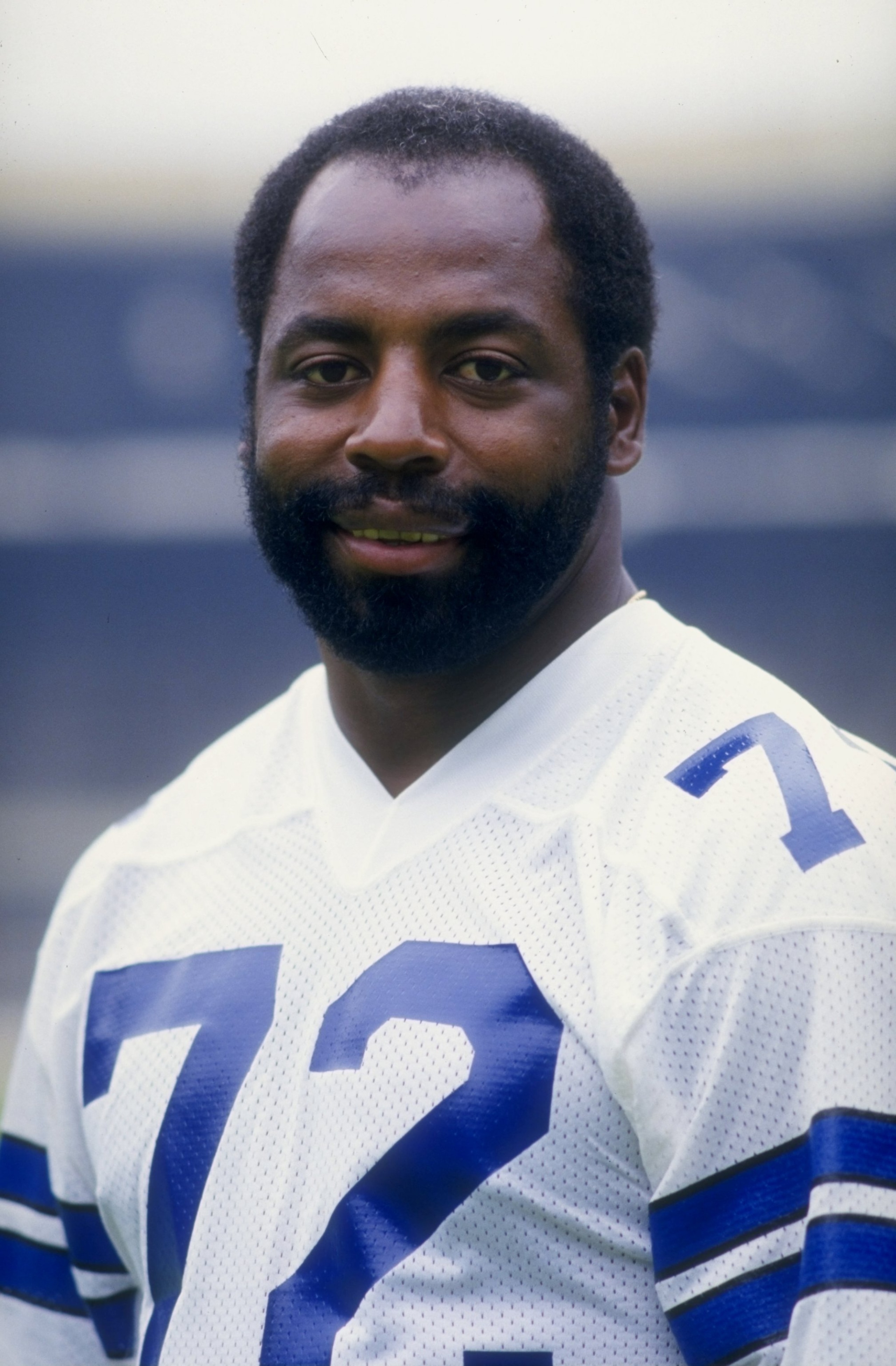 Defensive end Ed (Too Tall) Jones of the Dallas Cowboys looks on during the American Bowl game at Wembley Stadium in London, England.