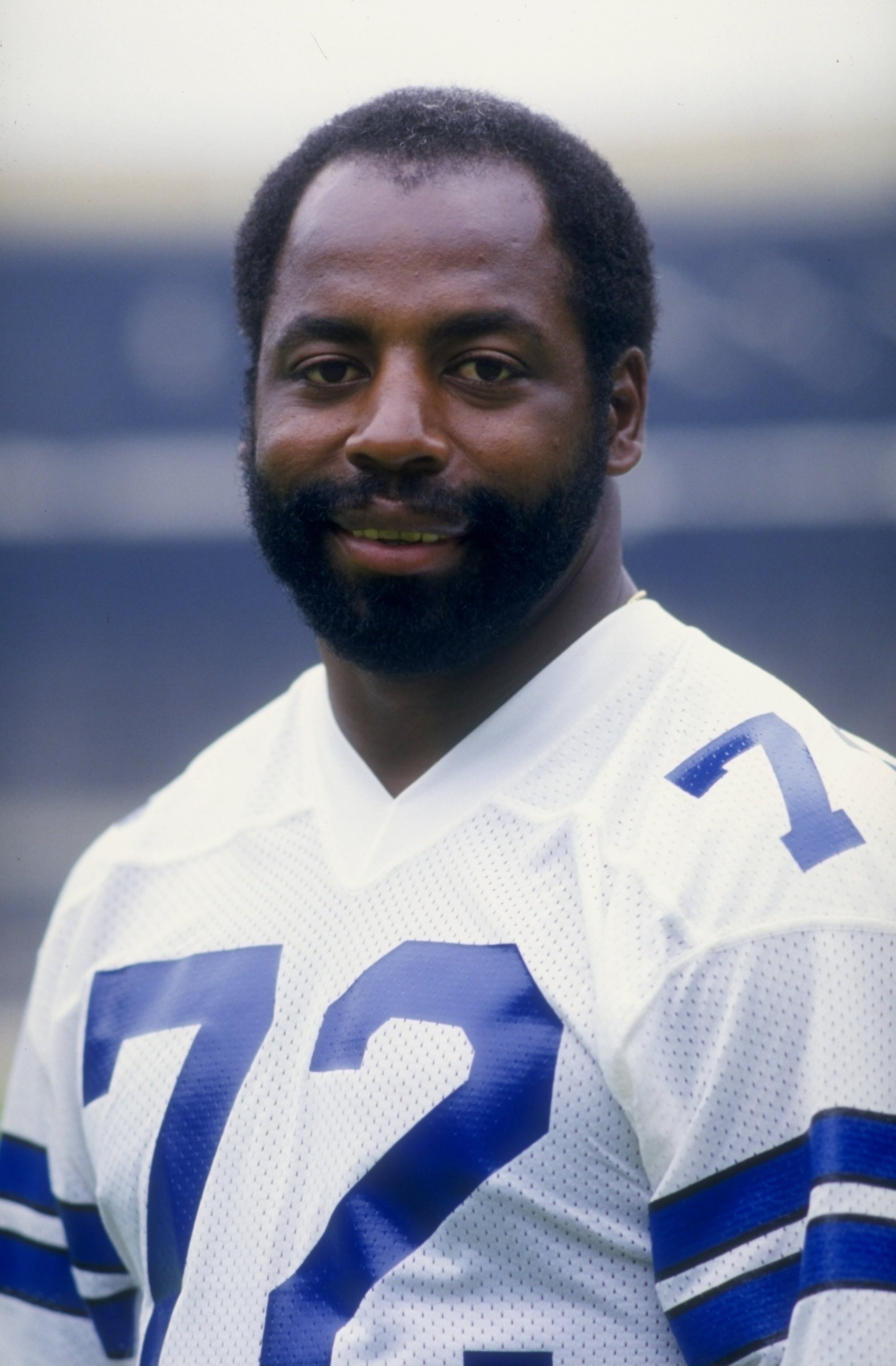 Defensive end Ed (Too Tall) Jones of the Dallas Cowboys looks on during the American Bowl game at Wembley Stadium in London, England.