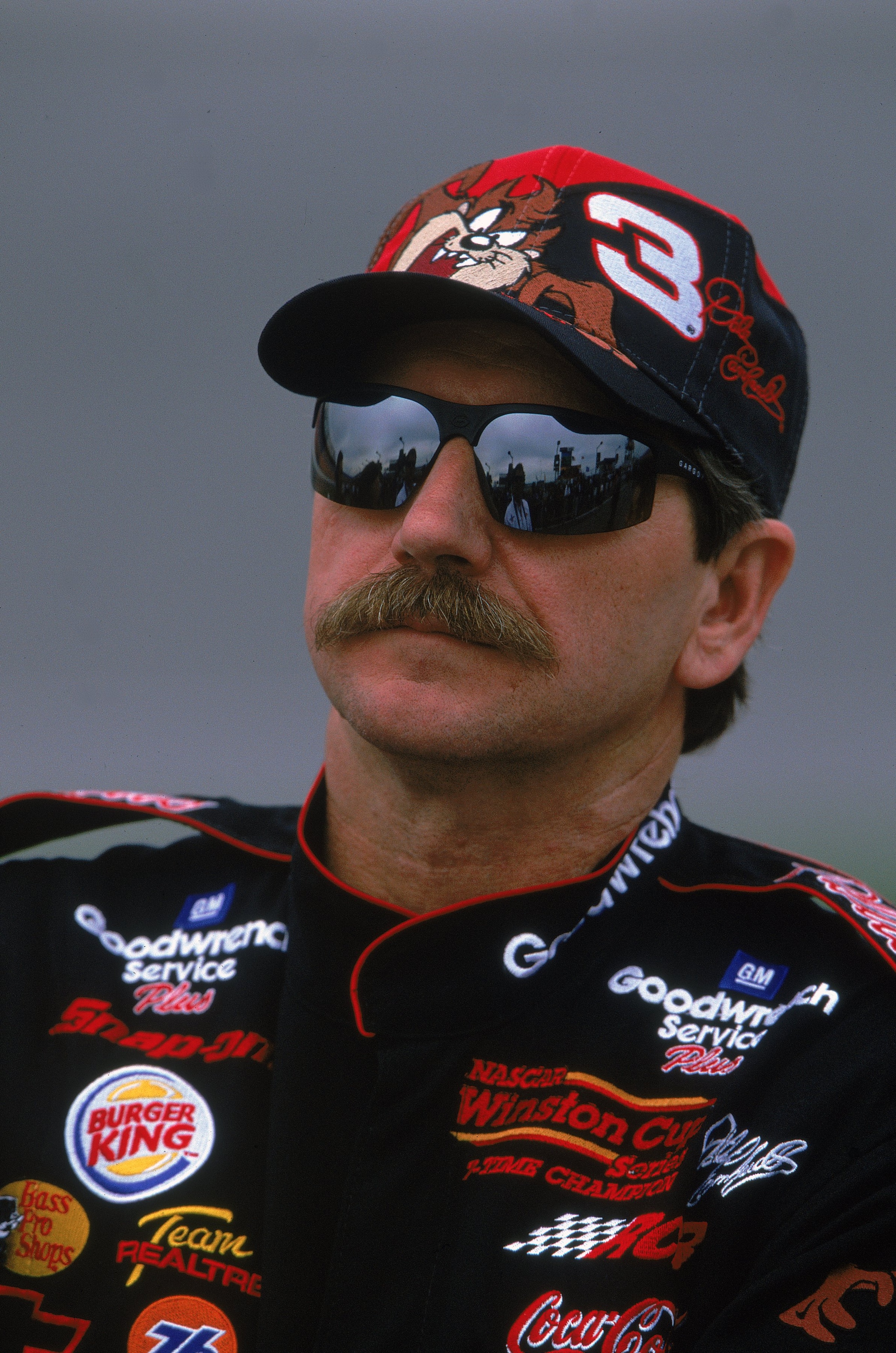 12 Feb 2000:  A close up of Dale Earnhardt Sr. as he  looks on  during Daytona Speedweeks at the Daytona International Speedway in Daytona Beach, Florida. Mandatory Credit: Robert Laberge  /Allsport