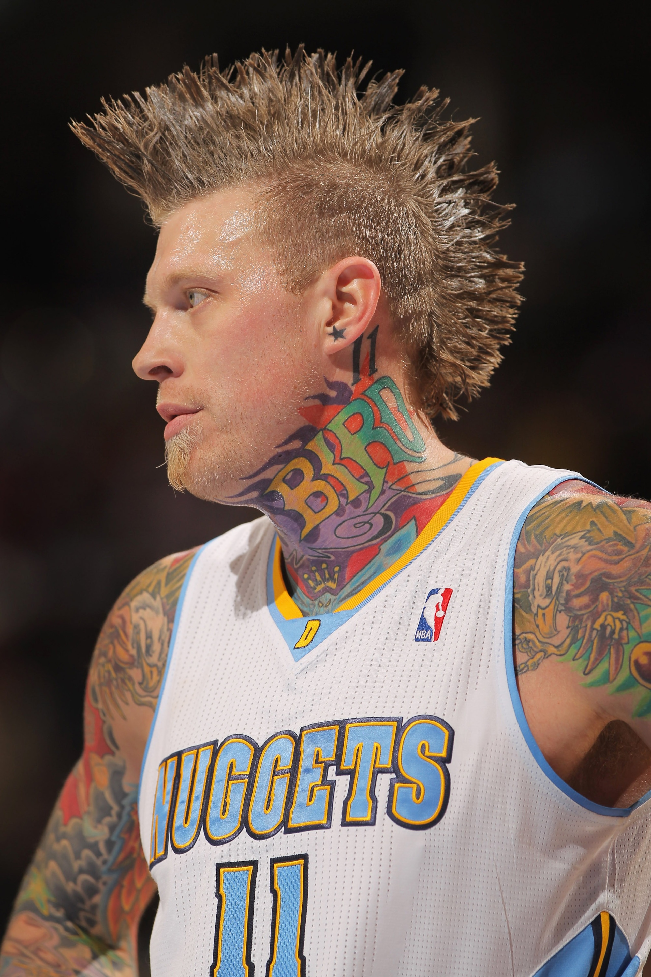 DENVER - DECEMBER 28: Chris Andersen #11 of the Denver Nuggets looks on as he awaits a free throw against the Portland Trail Blazers at Pepsi Center on December 28, 2010 in Denver, Colorado. The Nuggets defeated the Blazers 95-77. NOTE TO USER: User expr DENVER - DECEMBER 28: Chris Andersen #11 of the Denver Nuggets looks on as he awaits a free throw against the Portland Trail Blazers at Pepsi Center on December 28, 2010 in Denver, Colorado. The Nuggets defeated the Blazers 95-77. NOTE TO USER: User expr