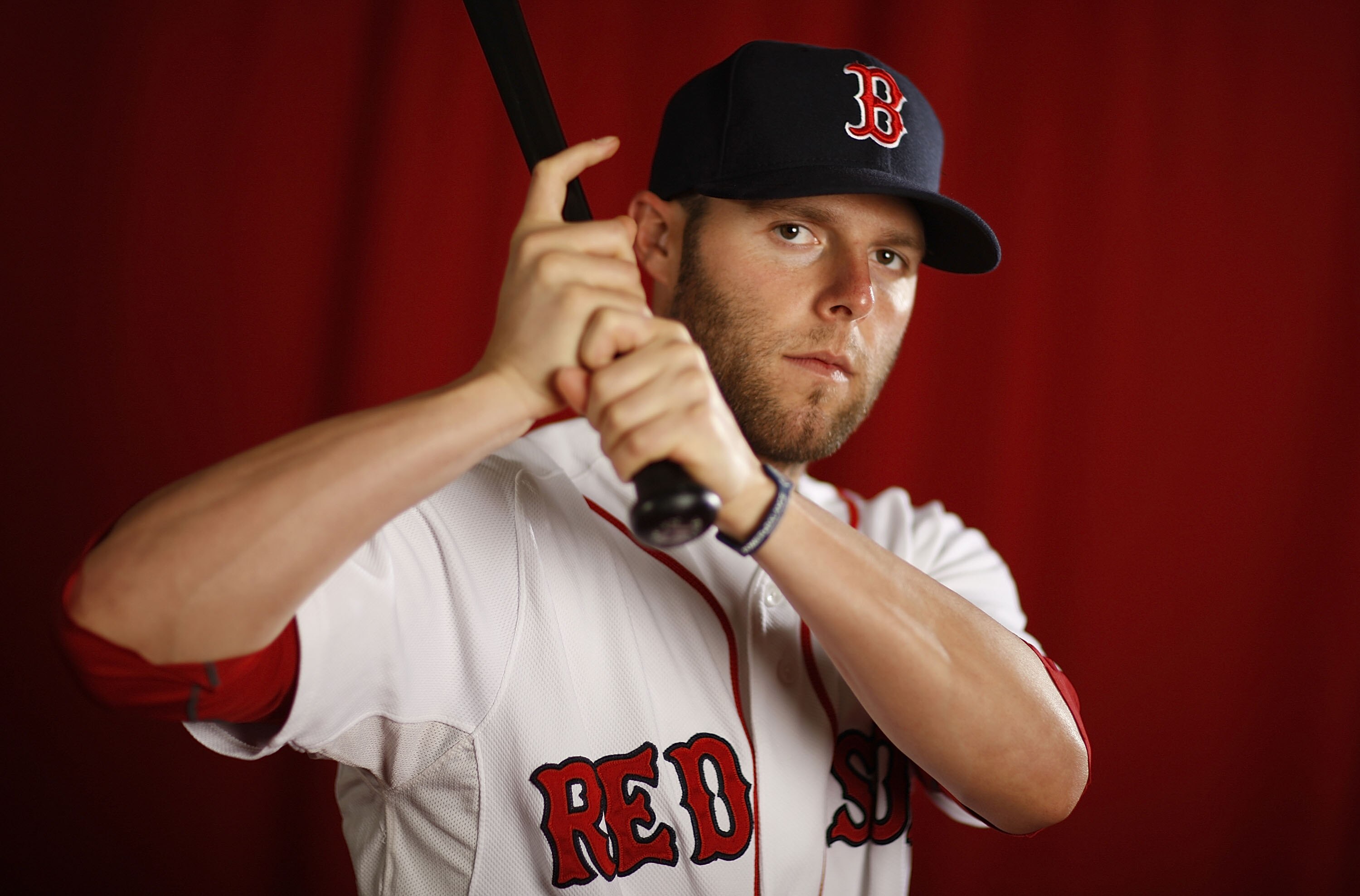 FT. MYERS, FL - FEBRUARY 28:  Dustin Pedroia #15 of the Boston Red Sox poses during photo day at the Boston Red Sox Spring Training practice facility on February 28, 2010 in Ft. Myers, Florida.  (Photo by Gregory Shamus/Getty Images)