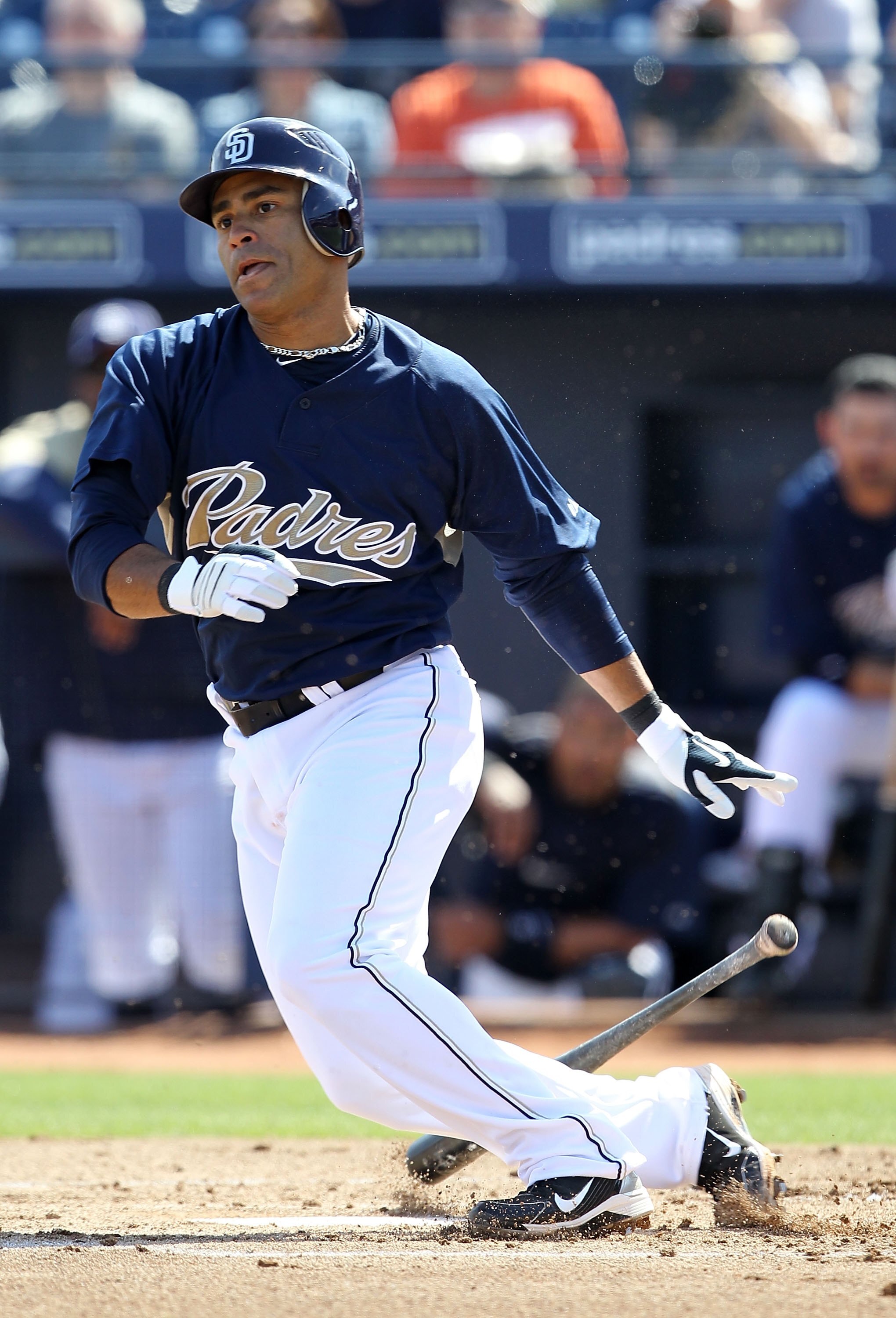 PEORIA, AZ - MARCH 06:  Scott Hairston #12 of the San Diego Padres bats against the Seattle Mariners during the MLB spring training game at Peoria Stadium on March 6, 2010 in Peoria, Arizona.  (Photo by Christian Petersen/Getty Images)