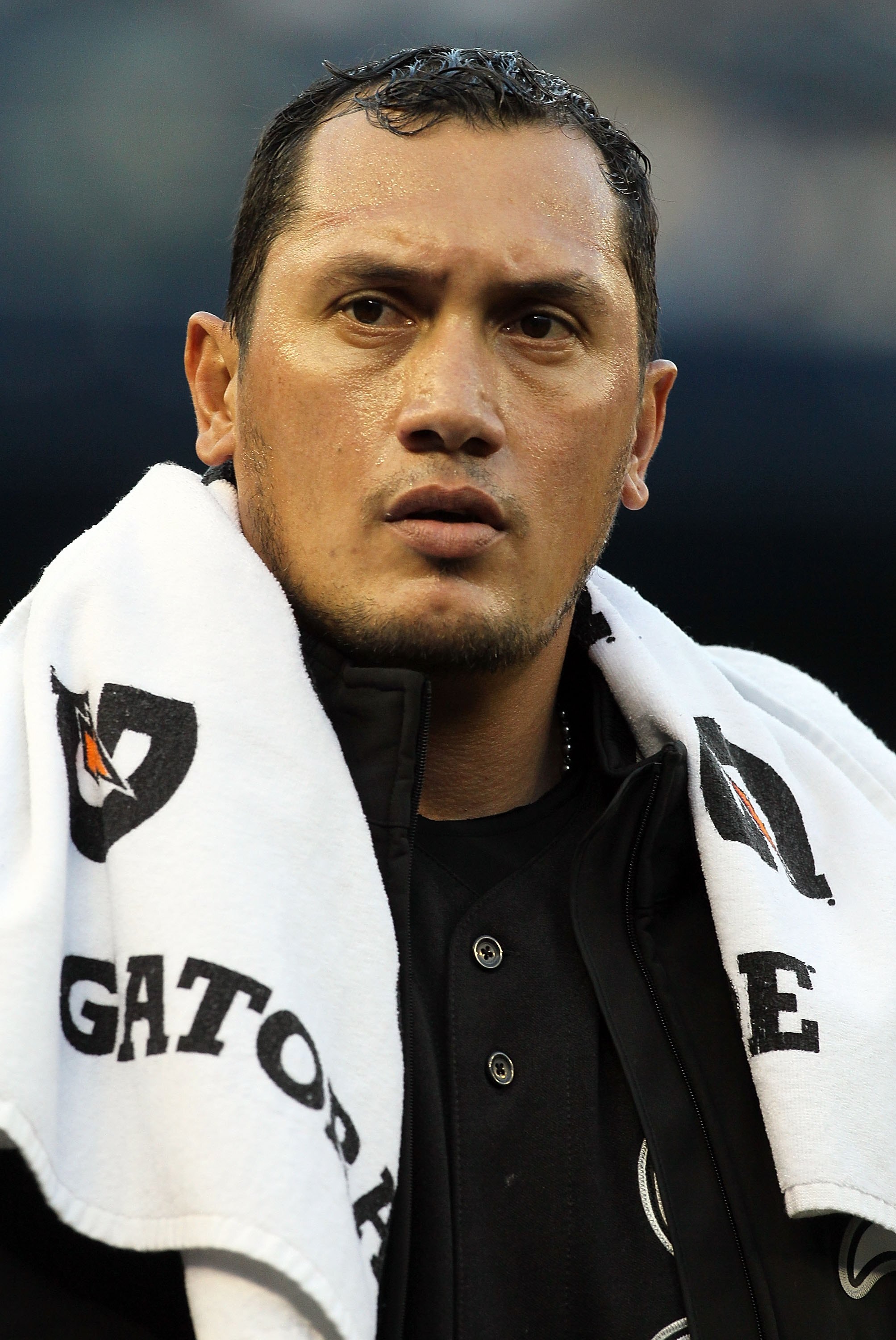 NEW YORK - APRIL 30:  Freddy Garcia #43 of the Chicago White Sox looks on prior to playing against the New York Yankees on April 30, 2010 at Yankee Stadium in the Bronx borough of New York City.  (Photo by Jim McIsaac/Getty Images)