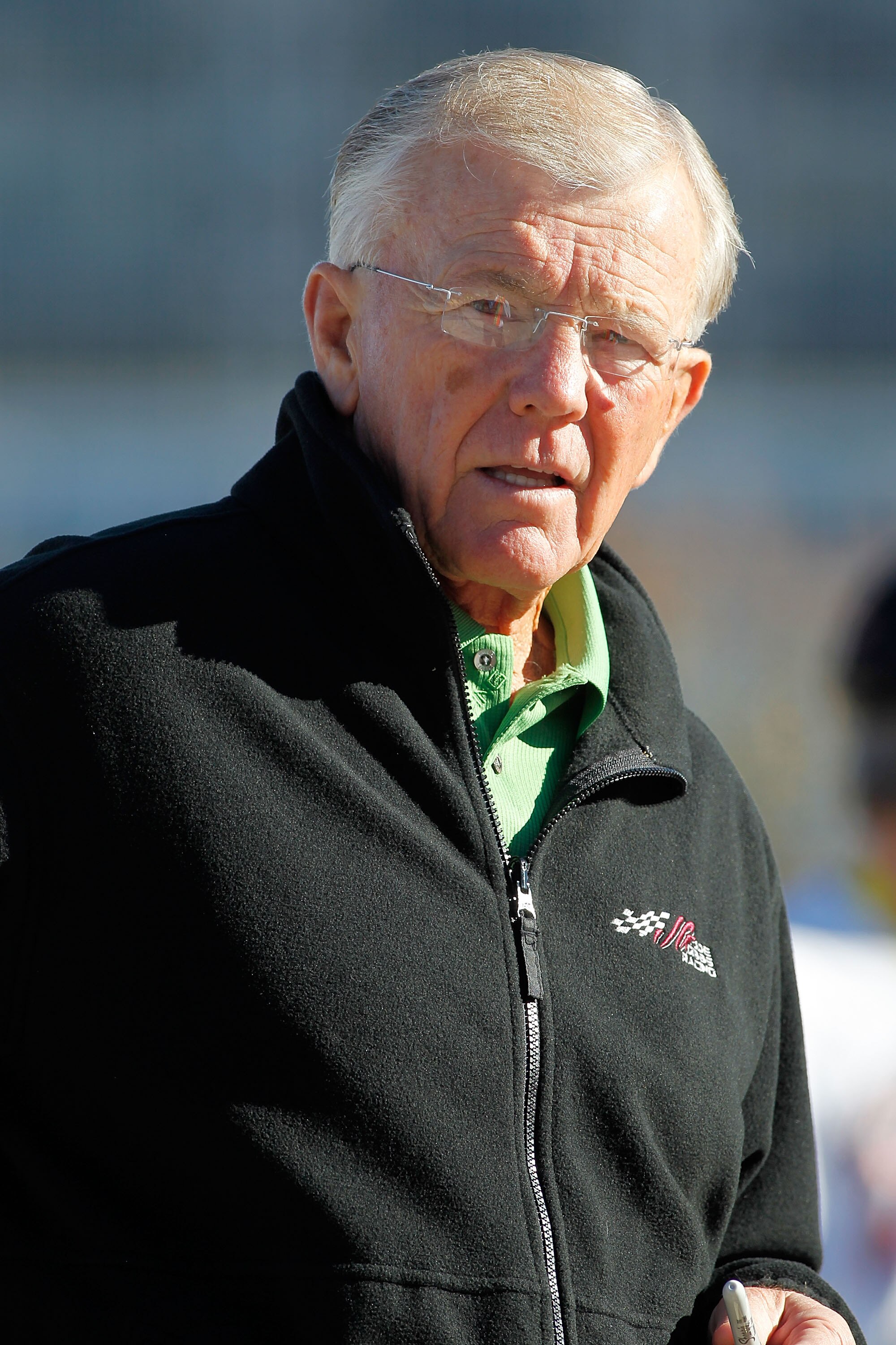 FORT WORTH, TX - NOVEMBER 05:  Team owner Joe Gibbs watches qualifying for the NASCAR Sprint Cup Series AAA Texas 500 at Texas Motor Speedway on November 5, 2010 in Fort Worth, Texas.  (Photo by Todd Warshaw/Getty Images)