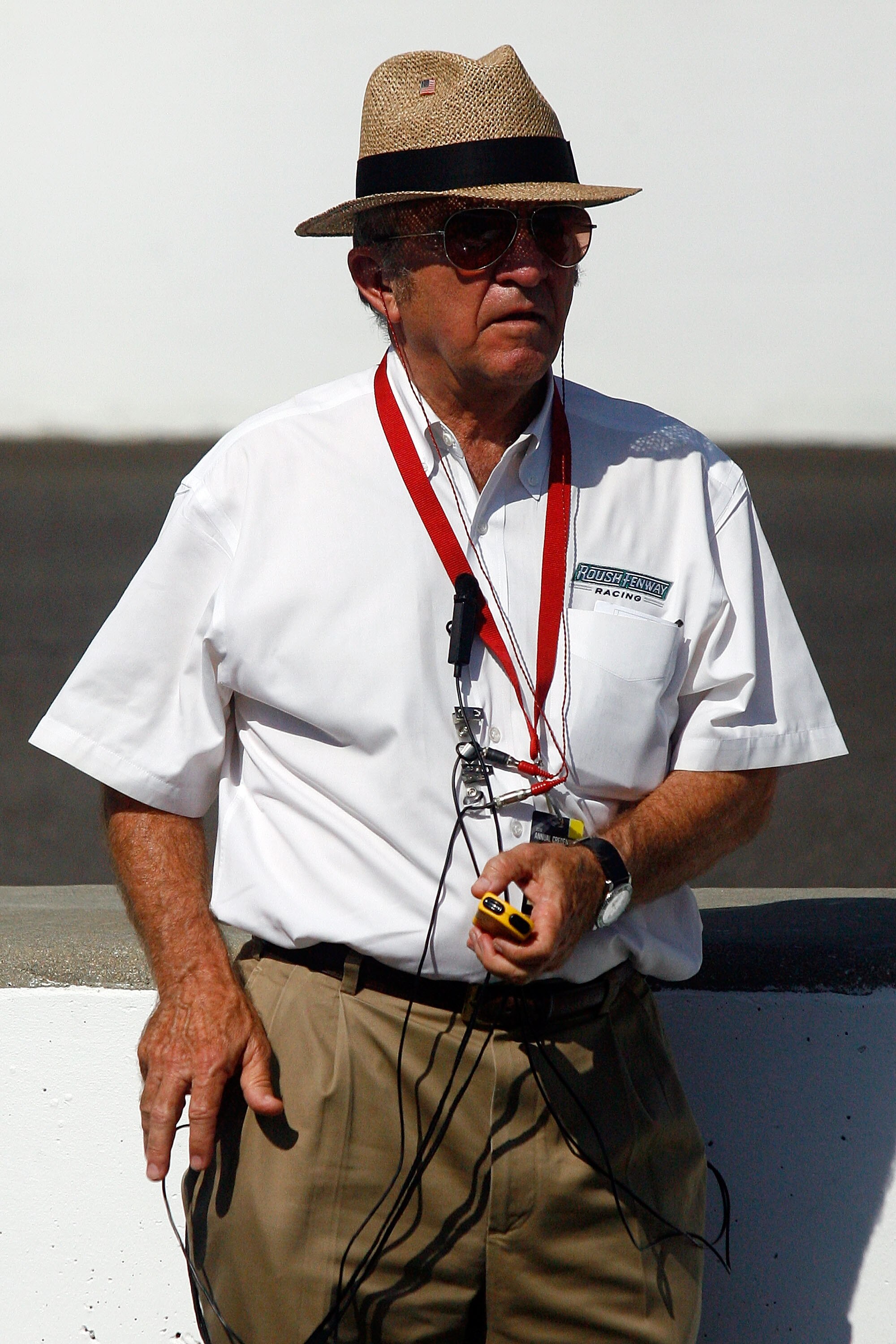 INDIANAPOLIS - JULY 24:  Team owner Jack Roush watches from pit road during qualifying for the NASCAR Sprint Cup Series Brickyard 400 at Indianapolis Motor Speedway on July 24, 2010 in Indianapolis, Indiana.  (Photo by Jason Smith/Getty Images)