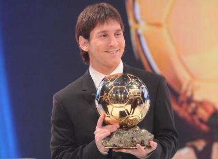 Messi recieves FIFA Ballon D'Or 2010