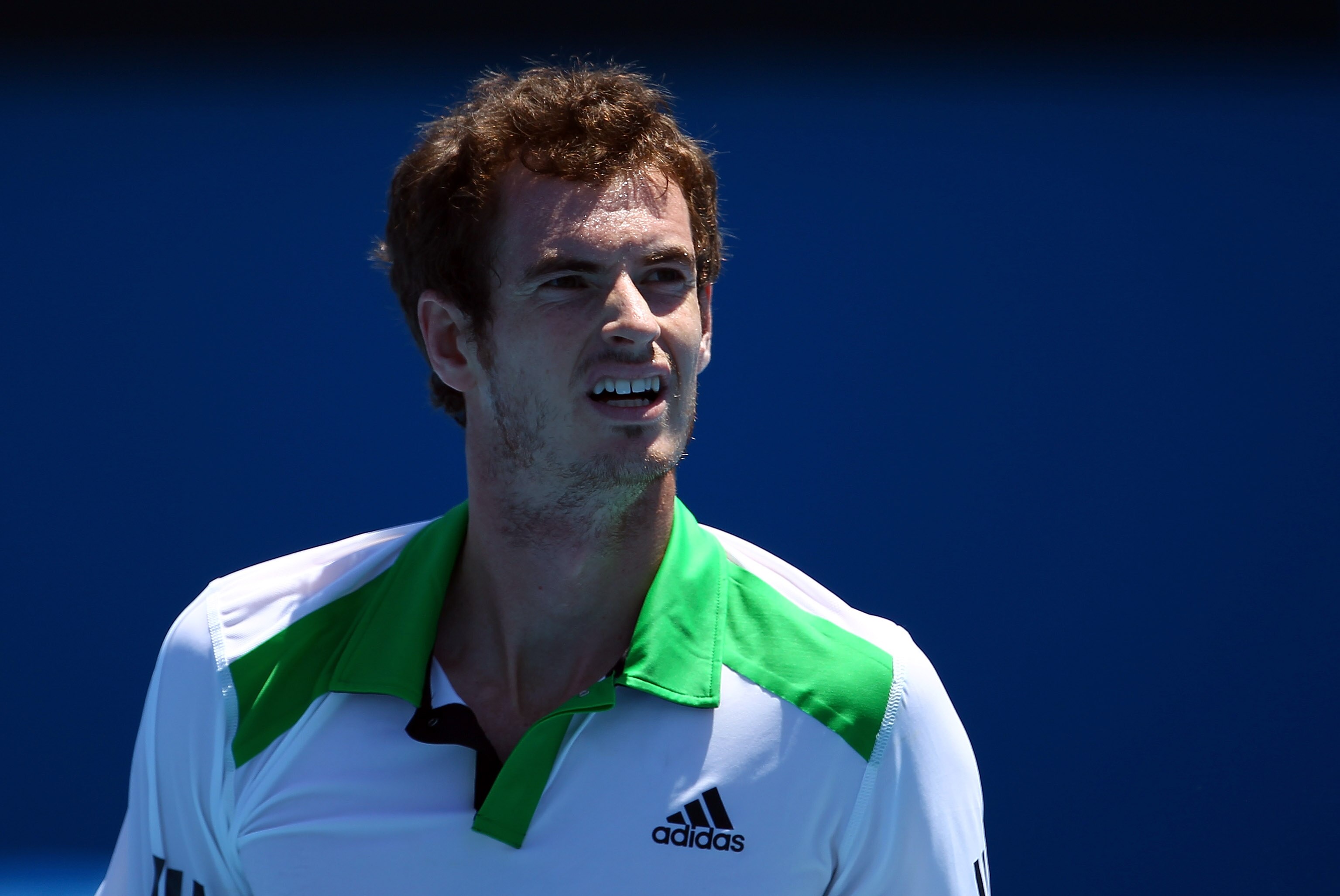MELBOURNE, AUSTRALIA - JANUARY 15:  Andy Murray of Great Britain looks on during a practice session ahead of the 2011 Australian Open at Melbourne Park on January 15, 2011 in Melbourne, Australia.  (Photo by Julian Finney/Getty Images)
