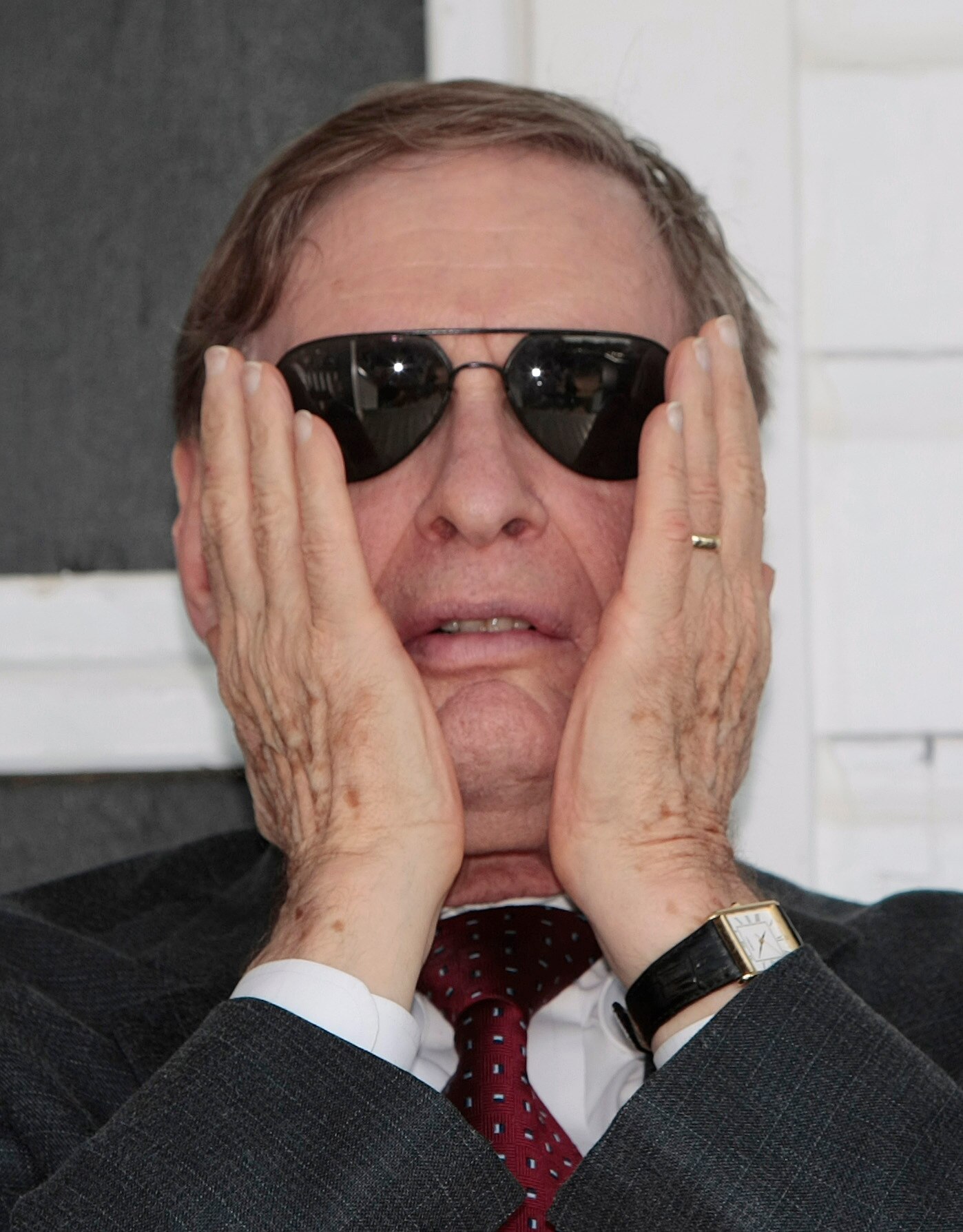 MOBILE, AL - APRIL 14:  MLB Commissioner Bud Selig adjusts his glasses during ceremonies opening the Hank Aaron Museum at the Hank Aaron Stadium on April 14, 2010 in Mobile, Alabama.  (Photo by Dave Martin/Getty Images)