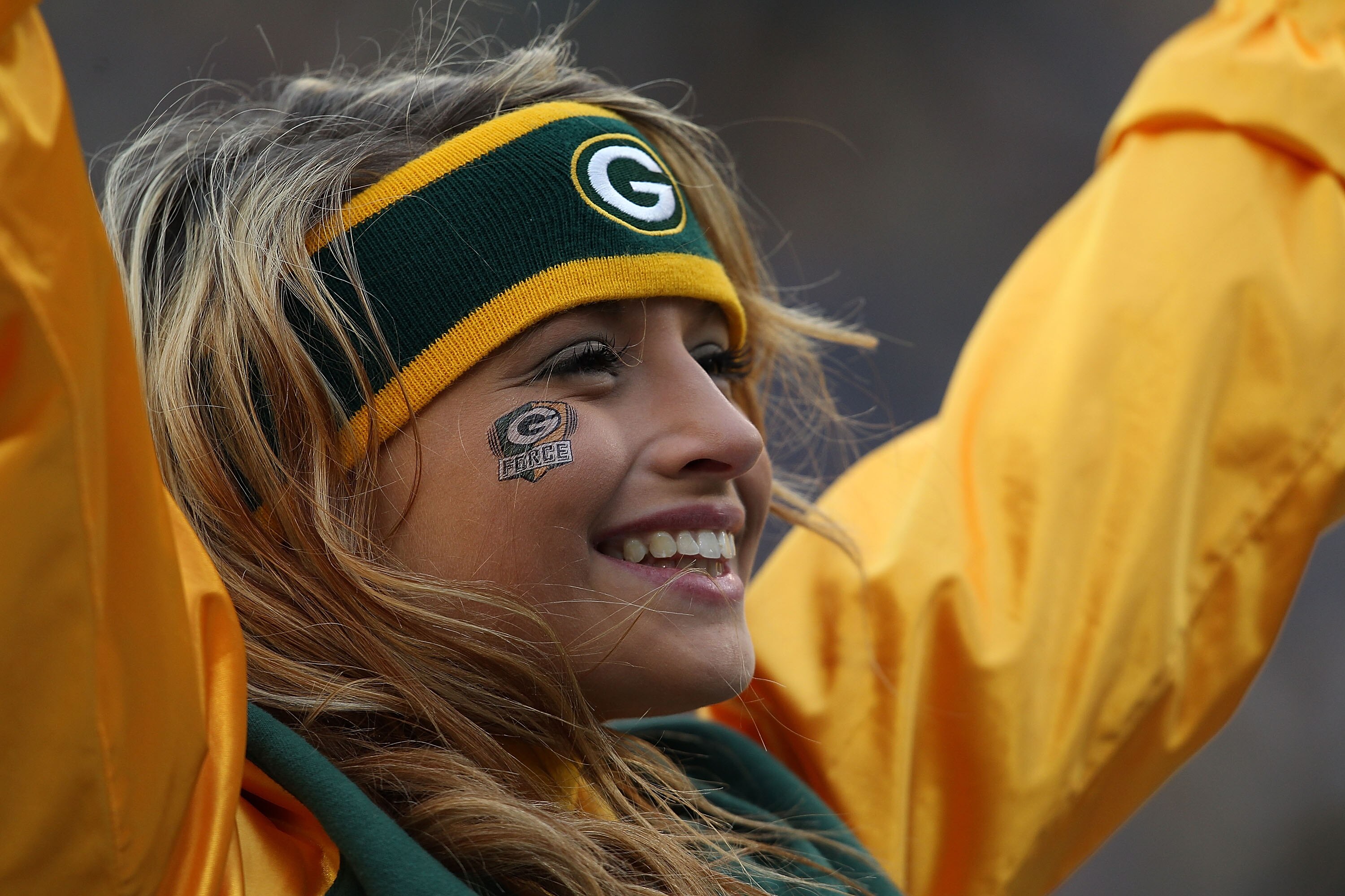 GREEN BAY, WI - DECEMBER 05: A cheerleader for the Green Bay Packers performs during a game against the San Francisco 49ers at Lambeau Field on December 5, 2010 in Green Bay, Wisconsin. The Packers defeated the 49ers 34-16. (Photo by Jonathan Daniel/Getty