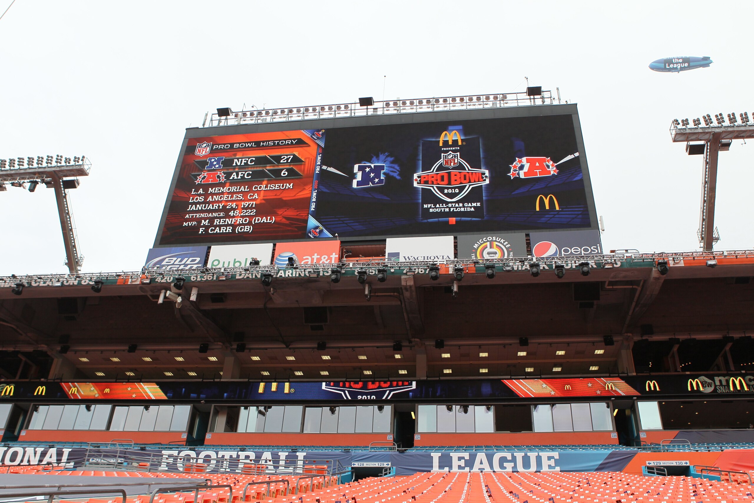 MIAMI GARDENS, FL - JANUARY 31:  Signage is seen during the 2010 AFC-NFC Pro Bowl at Sun Life Stadium on January 31, 2010 in Miami Gardens, Florida.  (Photo by Scott Halleran/Getty Images)