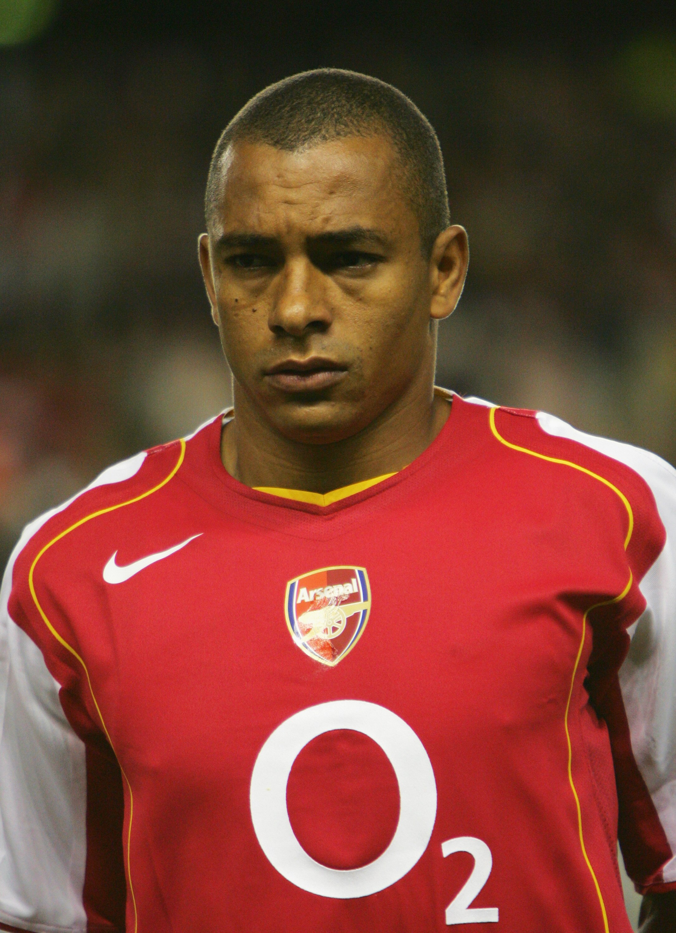 LONDON - SEPTEMBER 14:  A portrait of Gilberto Silva of Arsenal prior to the UEFA Champions League, Group E match between Arsenal and PSV Eindhoven at Highbury on Septemner 14, 2004 in London, England.  (Photo by Clive Rose/Getty Images)