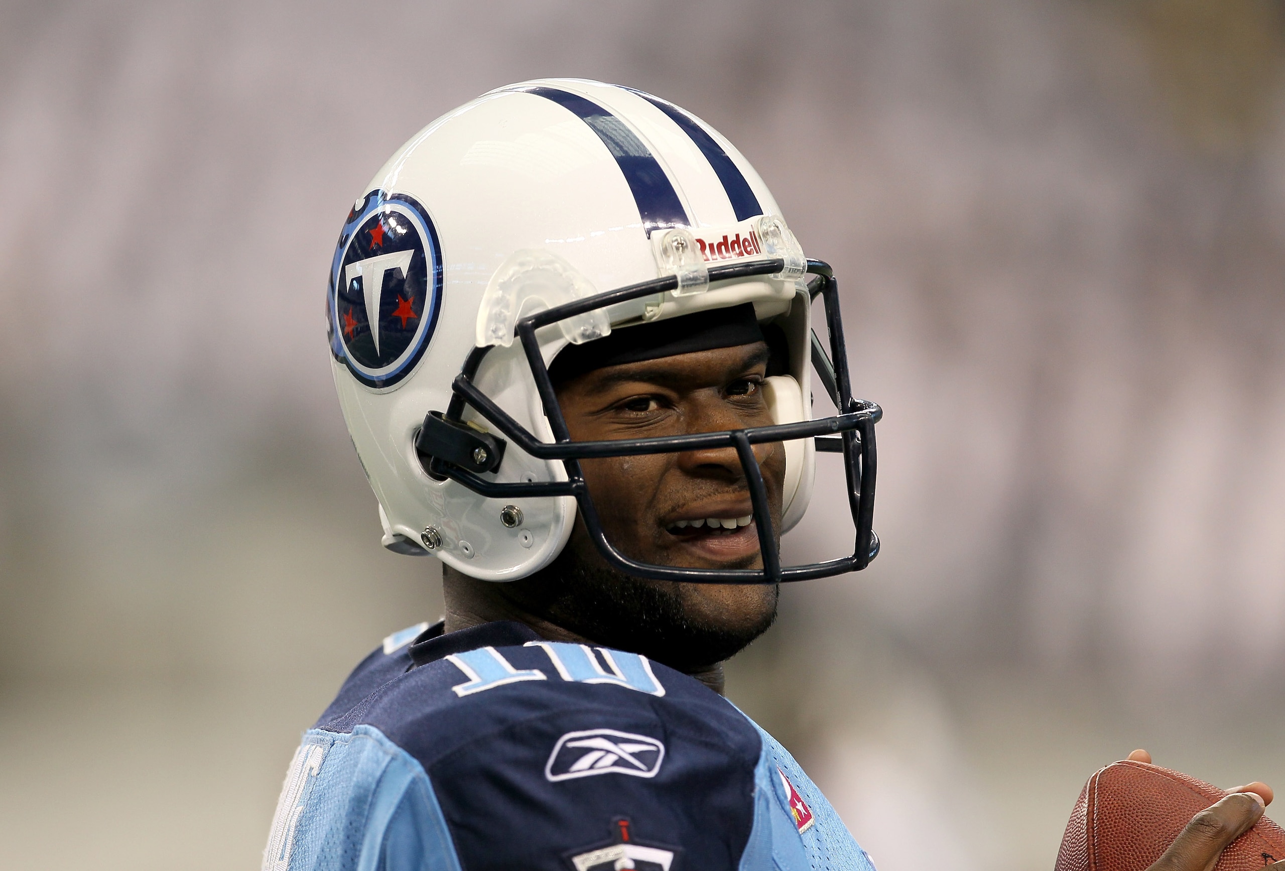 ARLINGTON, TX - OCTOBER 10: Quarteback Vince Young #10 of the Tennessee Titans warms up for the game with the Dallas Cowboys at Cowboys Stadium on October 10, 2010 in Arlington, Texas. (Photo by Stephen Dunn/Getty Images) ARLINGTON, TX - OCTOBER 10: Quarteback Vince Young #10 of the Tennessee Titans warms up for the game with the Dallas Cowboys at Cowboys Stadium on October 10, 2010 in Arlington, Texas. (Photo by Stephen Dunn/Getty Images)