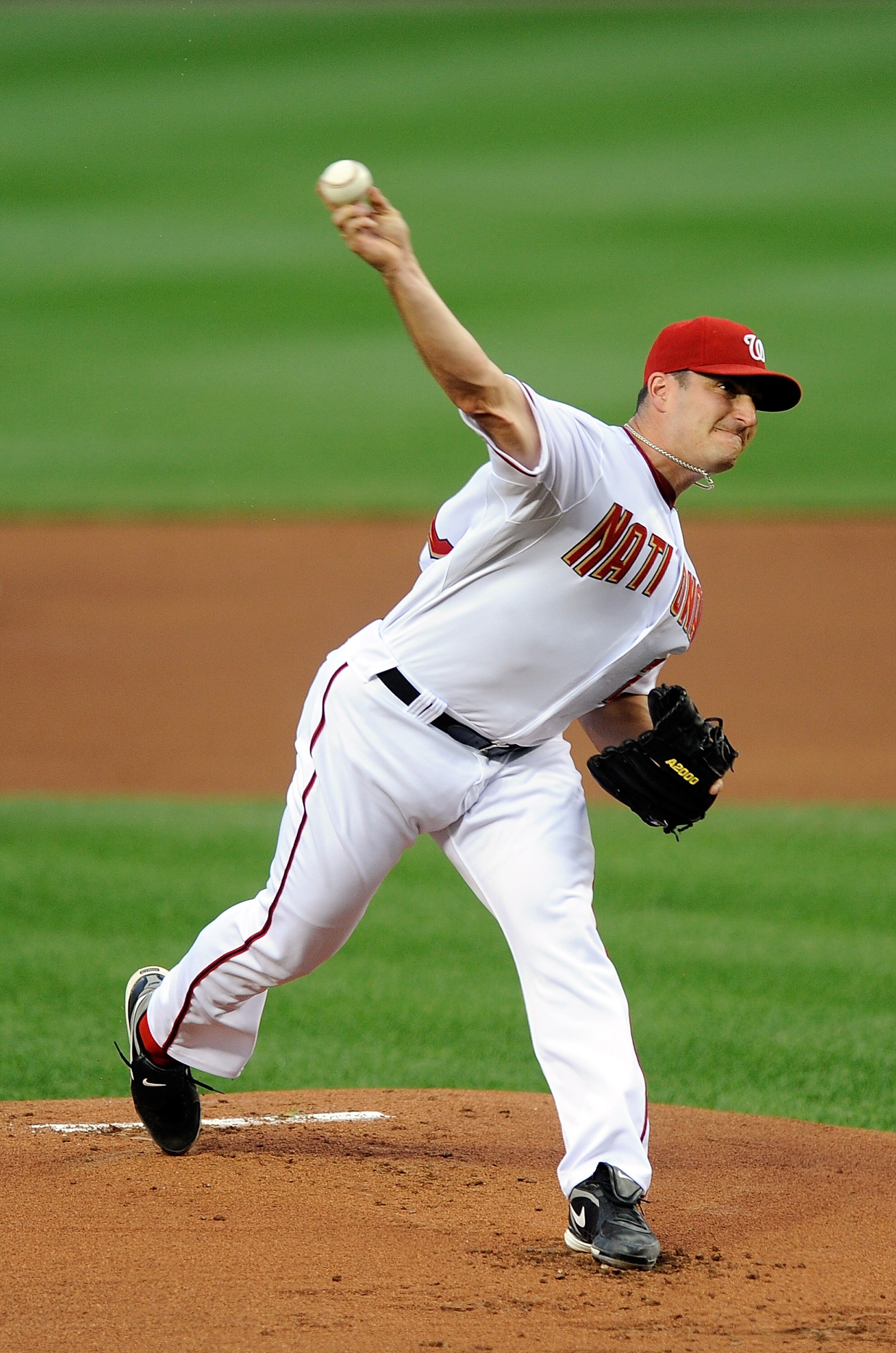 WASHINGTON - APRIL 07:  Jason Marquis #21 of the Washington Nationals pitches against the Philadelphia Phillies at Nationals Park on April 7, 2010 in Washington, DC.  (Photo by Greg Fiume/Getty Images)