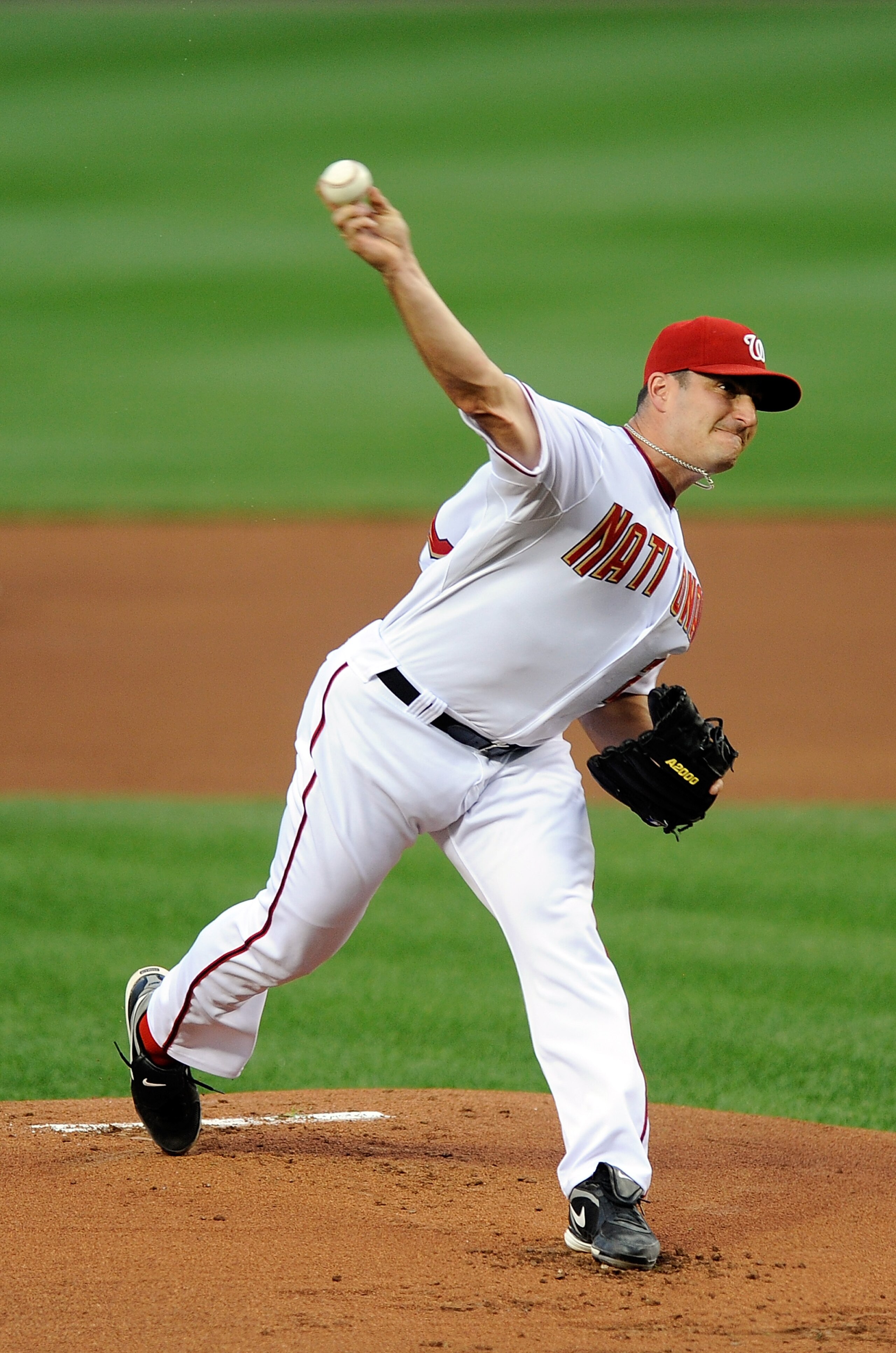WASHINGTON - APRIL 07:  Jason Marquis #21 of the Washington Nationals pitches against the Philadelphia Phillies at Nationals Park on April 7, 2010 in Washington, DC.  (Photo by Greg Fiume/Getty Images)