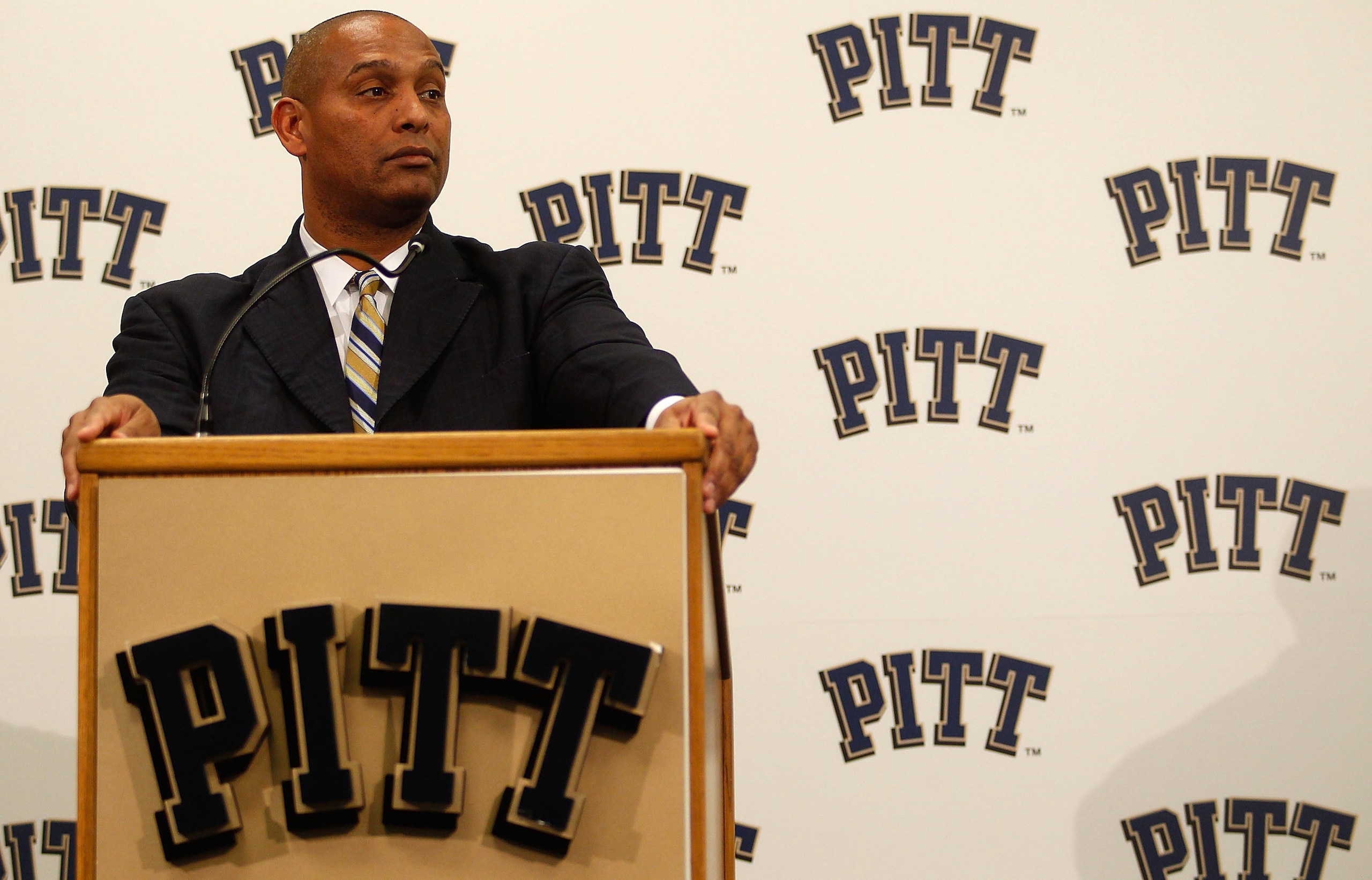 PITTSBURGH - DECEMBER 16: The new University of Pittsburgh head football coach, Mike Haywood, speaks during a press conference on December 16, 2010 at the University of Pittsburgh Panthers South Side training facility in Pittsburgh, Pennsylvania. (Photo PITTSBURGH - DECEMBER 16: The new University of Pittsburgh head football coach, Mike Haywood, speaks during a press conference on December 16, 2010 at the University of Pittsburgh Panthers South Side training facility in Pittsburgh, Pennsylvania. (Photo