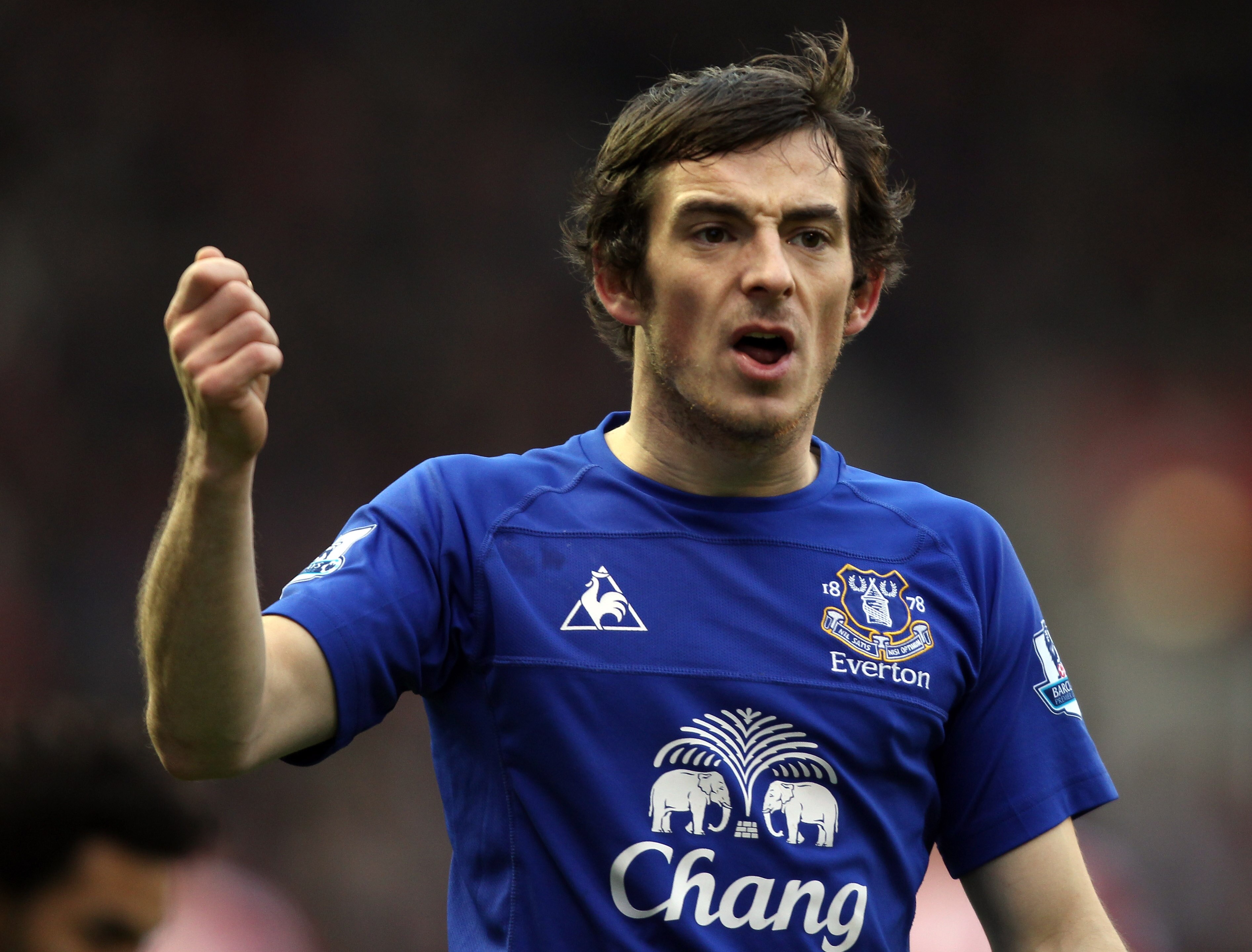 STOKE ON TRENT, ENGLAND - JANUARY 01:  Leighton Baines of Everton during the Barclays Premier League match between Stoke City and Everton at the Britannia Stadium on January 1, 2011 in Stoke on Trent, England.  (Photo by Ross Kinnaird/Getty Images)