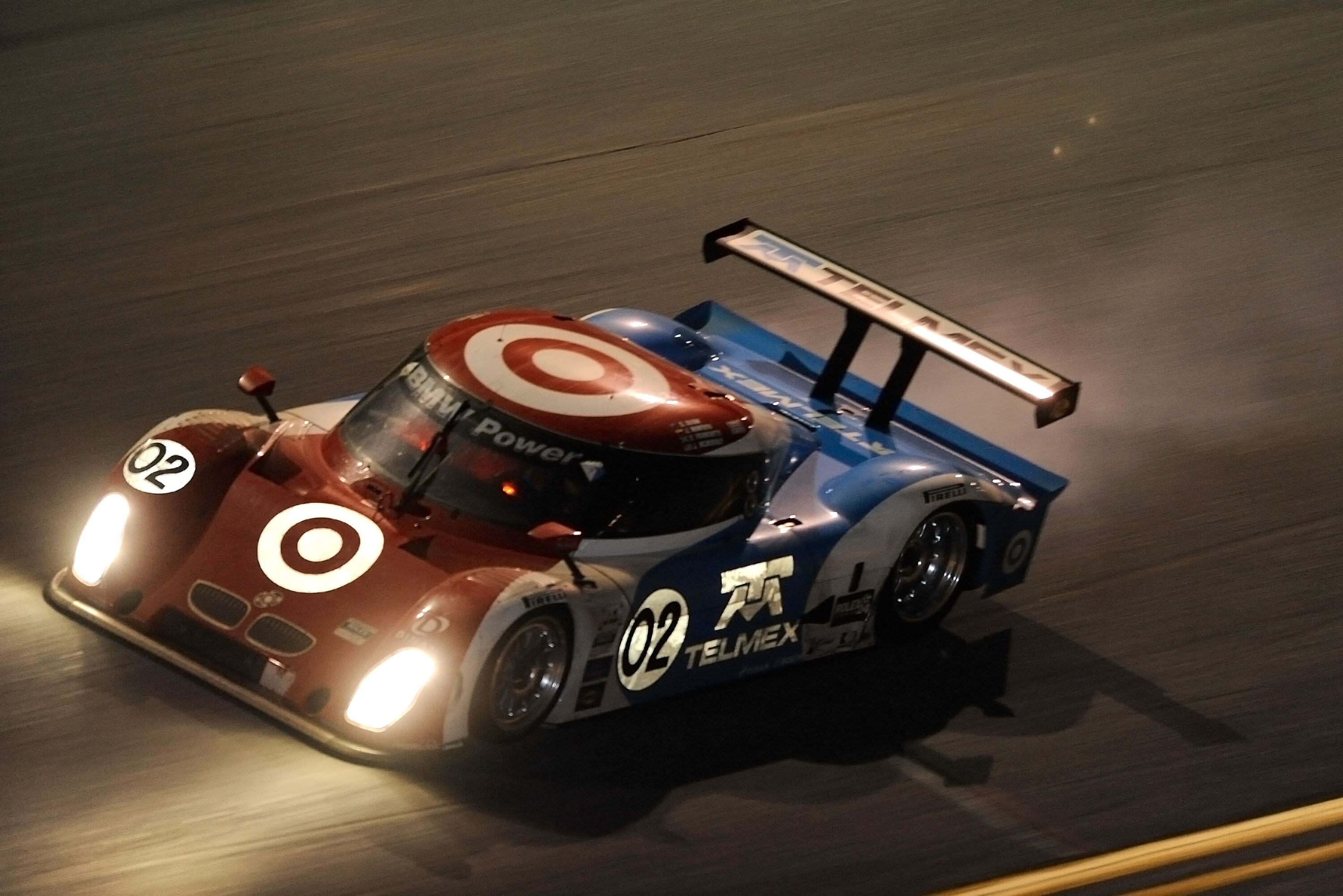 DAYTONA BEACH, FL - JANUARY 30:  The #02 Target/Telemax BMW Riley driven by drivers Scott Dixon, Juan Pablo Montoya, Dario Franchitti & Jamie McMurray looses an engine during the Grand-Am Rolex 24 at Daytona held at Daytona International Speedway on Janua