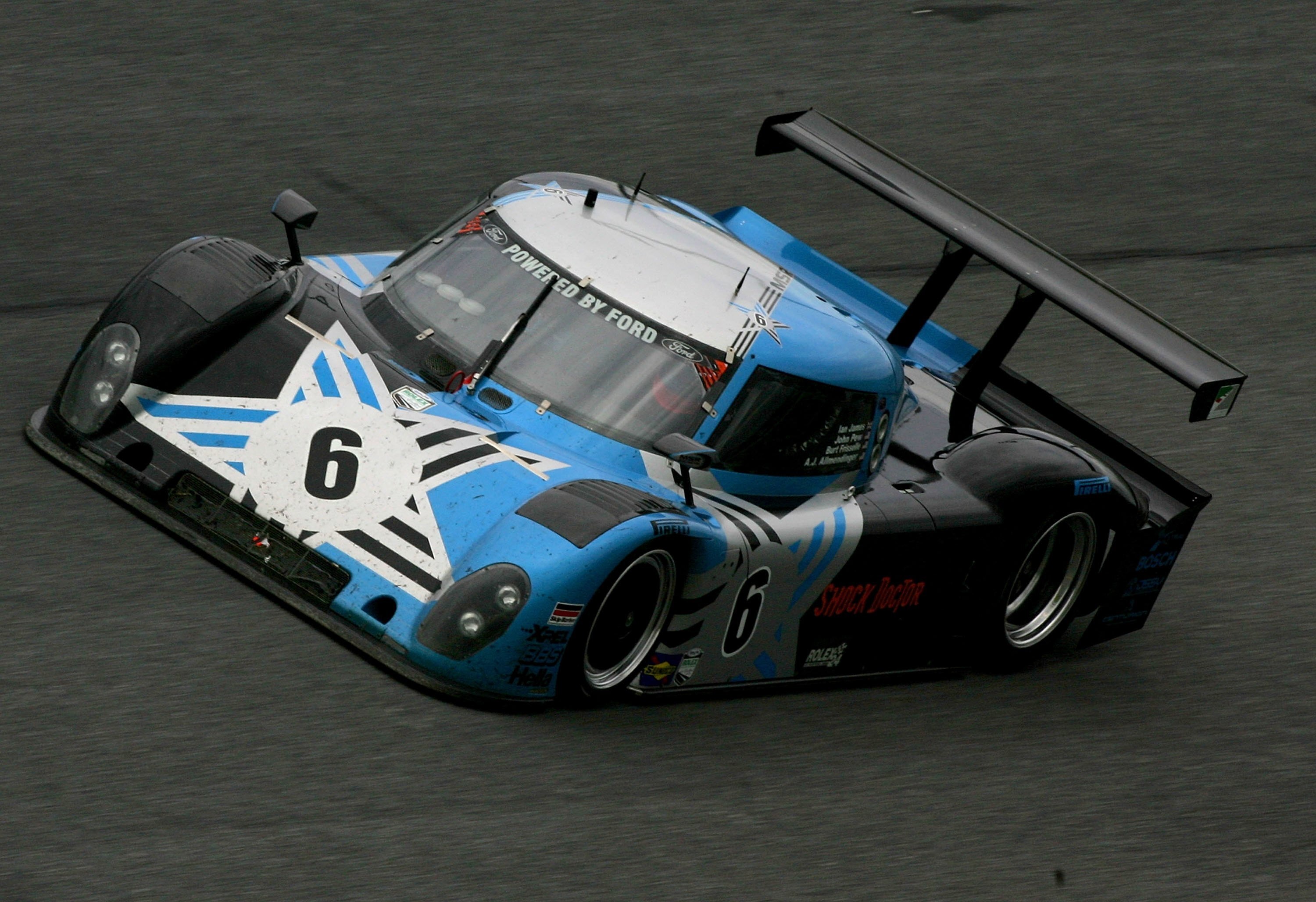 DAYTONA BEACH, FL - JANUARY 26:  The #6 Michael Shank Racing Ford, driven by AJ Allmendinger, John Pew, Ian James, and Burt Frisselle, races during the Rolex 24 at Daytona International Speedway in Daytona Beach, Florida on January 27, 2008.  (Photo by Sa