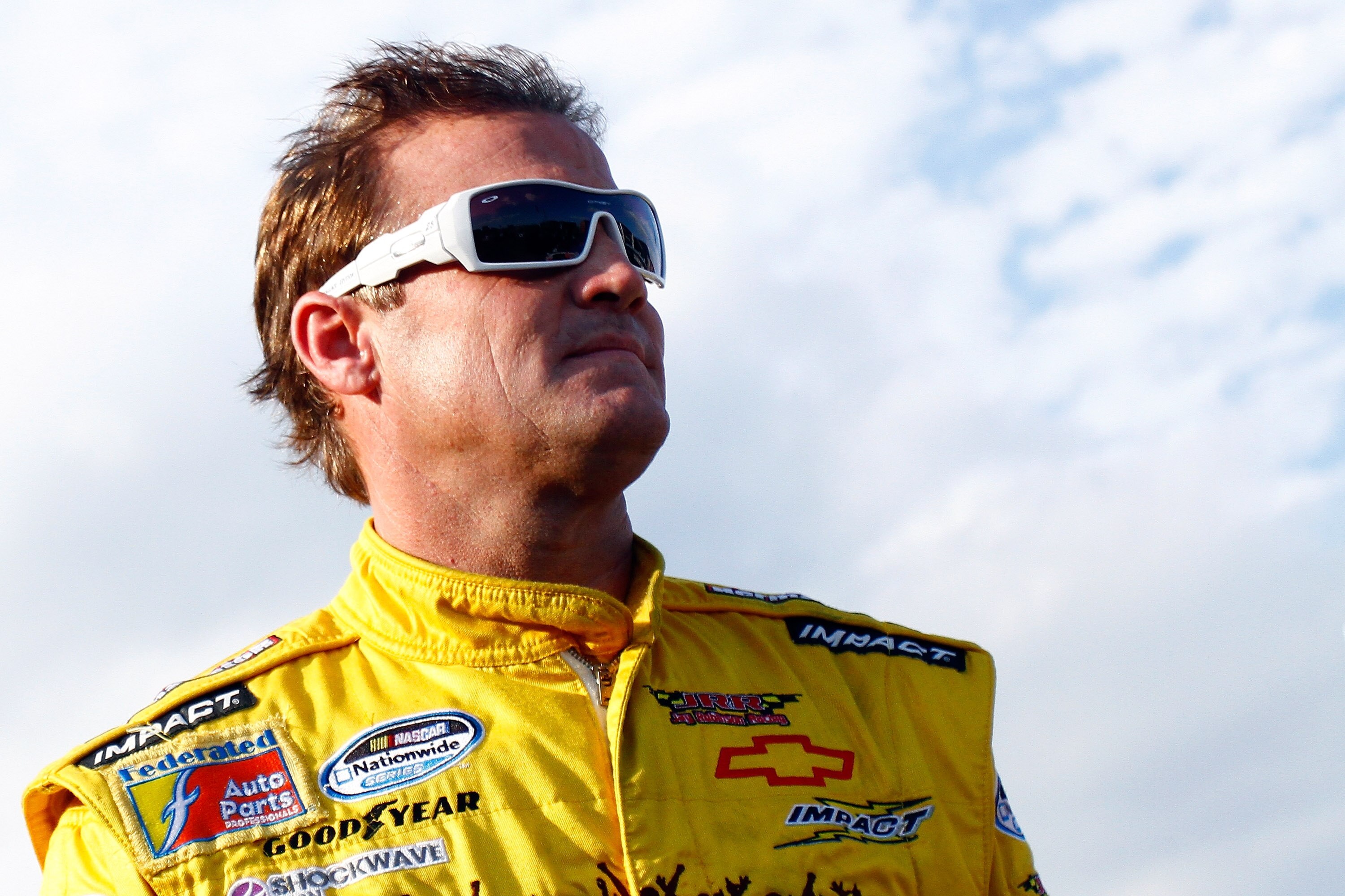 MONTREAL, QC - AUGUST 28: Kenny Wallace, driver of the #28 Jay Robinson Racing Chevrolet looks on from the grid during qualifying for the NASCAR Nationwide Series Napa Auto Parts 200 on August 28, 2010 at the Circuit Gilles Villeneuve in Montreal, Quebec,