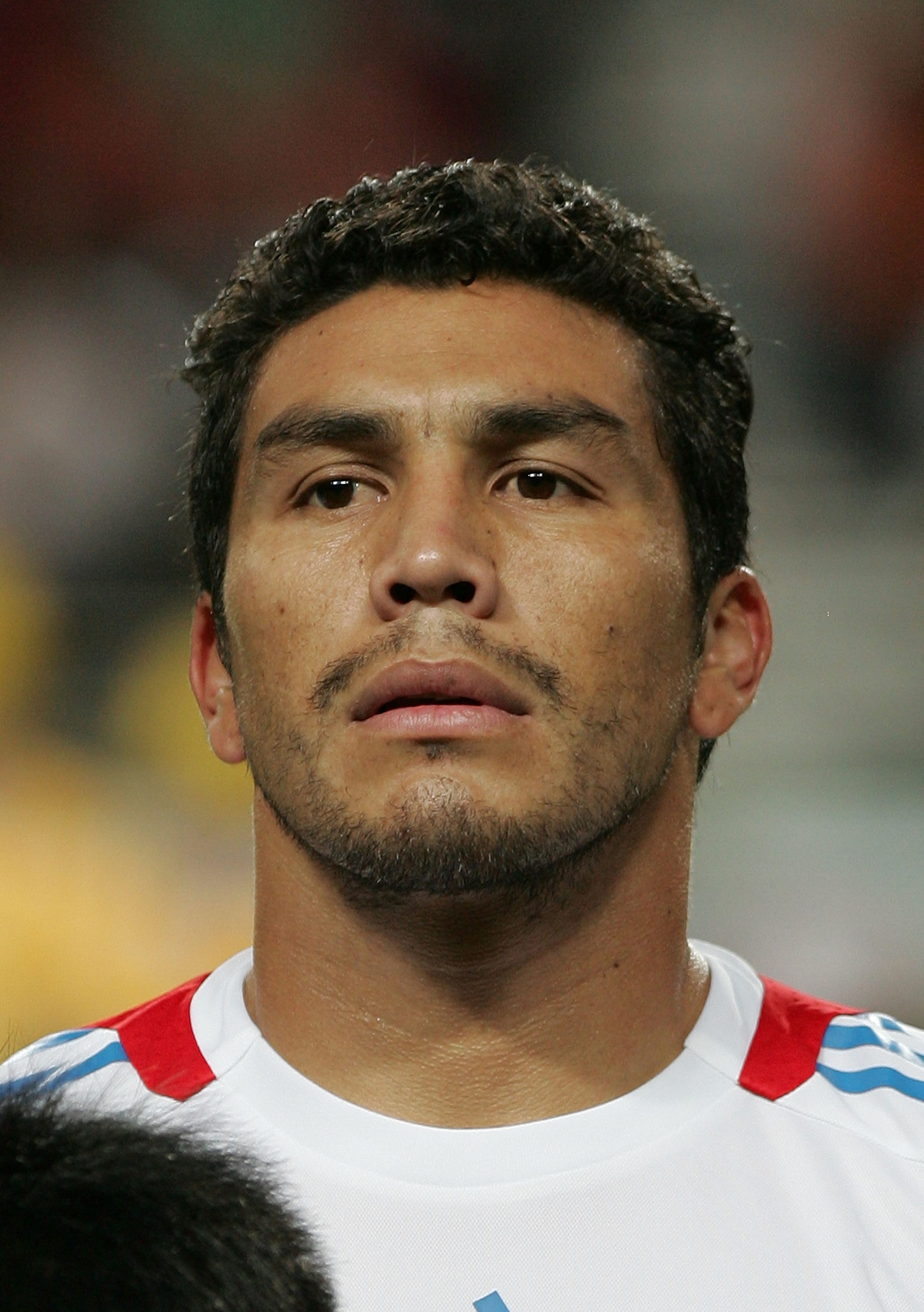 SEOUL, SOUTH KOREA - AUGUST 12:  Salvador Cabanas of Paraguay stands before the international friendly match between South Korea and Paraguay at Seoul Worldcup stadium  on August 12, 2009 in Seoul, South Korea.  (Photo by Chung Sung-Jun/Getty Images)