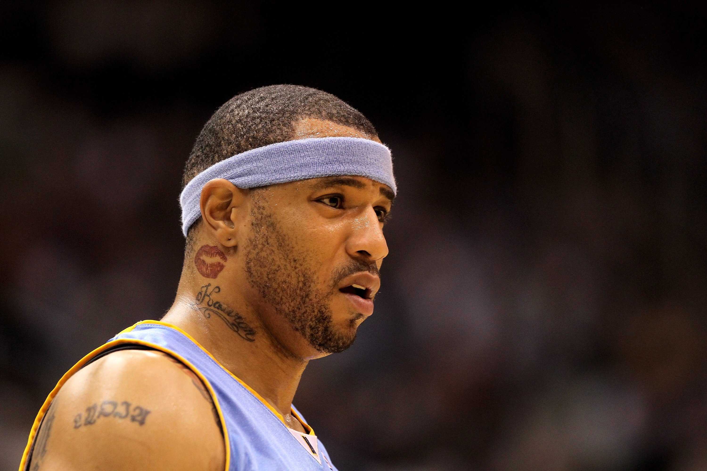 SALT LAKE CITY - APRIL 30:  Kenyon Martin #4 of the Denver Nuggets stands on the court during their game against the Utah Jazz in Game Six of the Western Conference Quarterfinals of the 2010 NBA Playoffs at EnergySolutions Arena on April 30, 2010 in Salt
