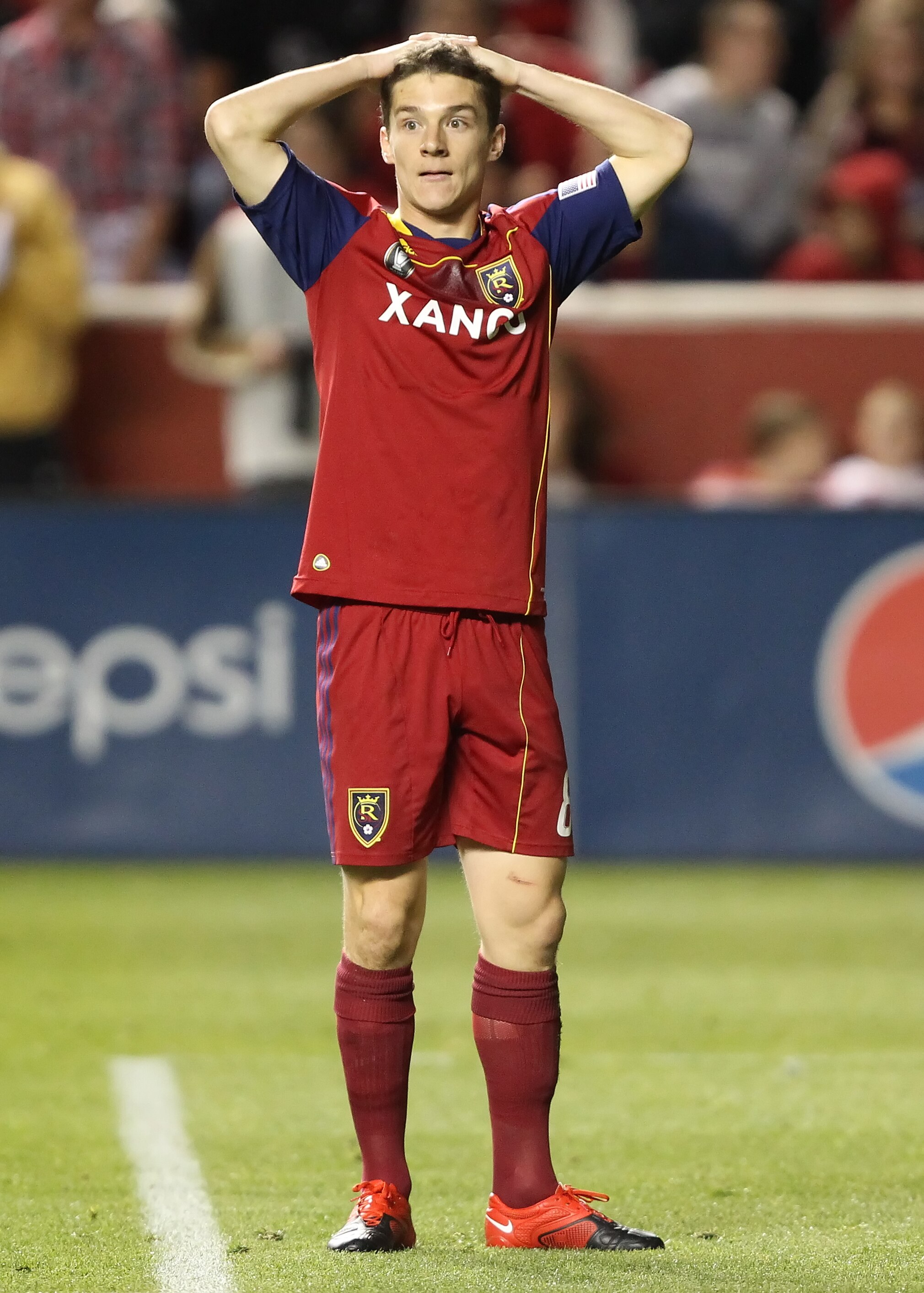 SANDY, UT - NOVEMBER 6: Will Johnson #8 of Real Salt Lake looks looks on after missing a goal in a game against FC Dallas during the first half of an MLS play off  game November 6, 2010 at Rio Tinto Stadium in Sandy, Utah.Real Slat Lake and FC Dallas tied